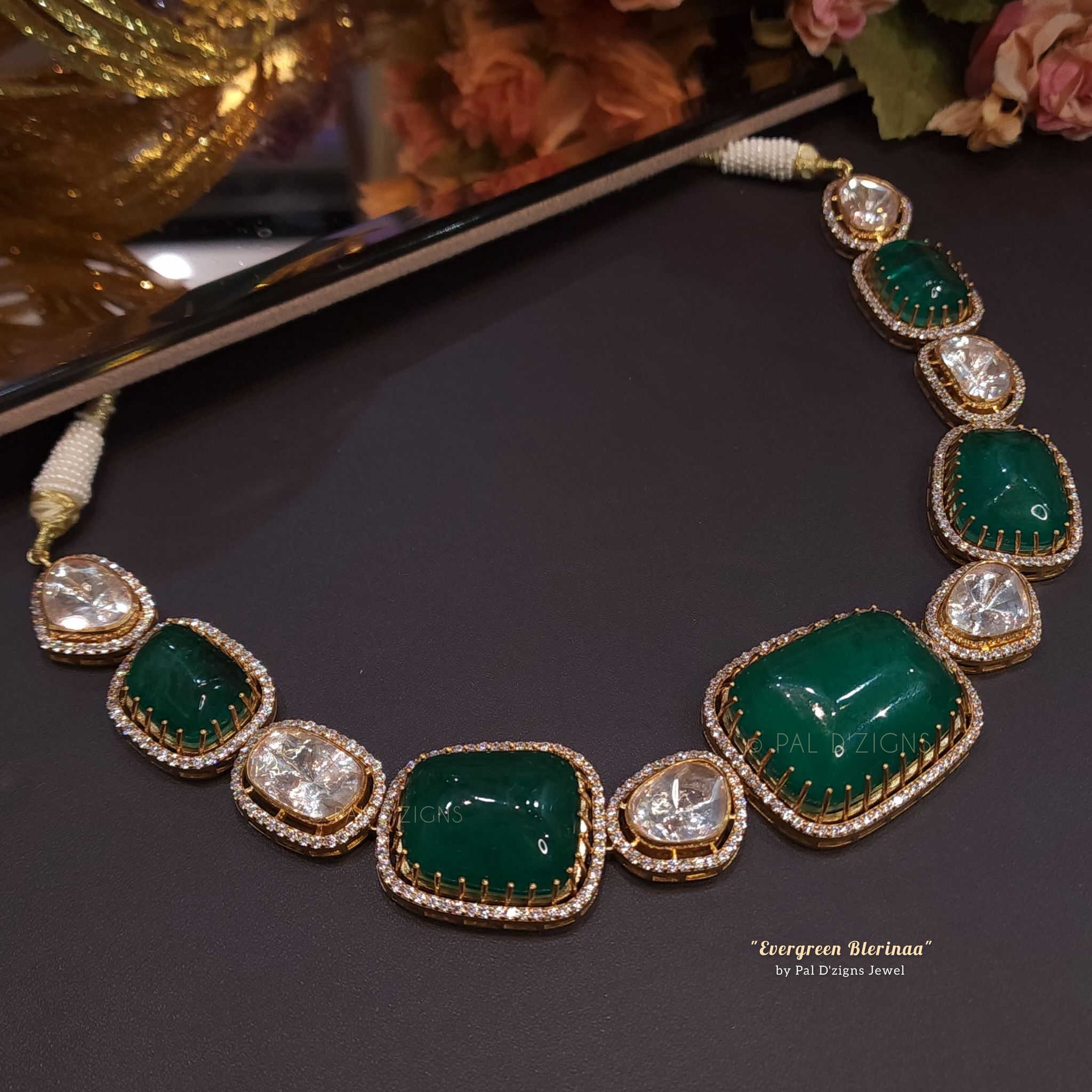 Evergreen Blerinaa Moissanite Polki Necklace