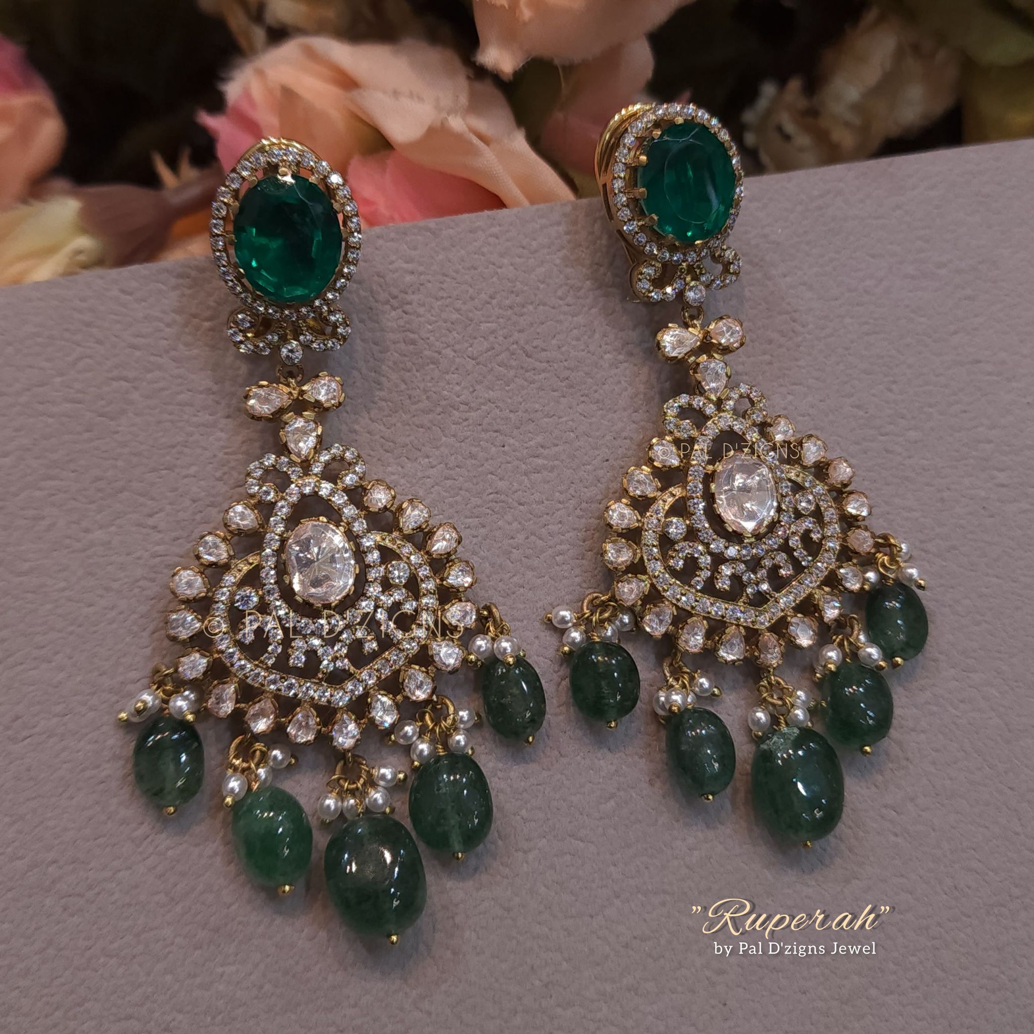 Ruperah Moissanite Polki Earings