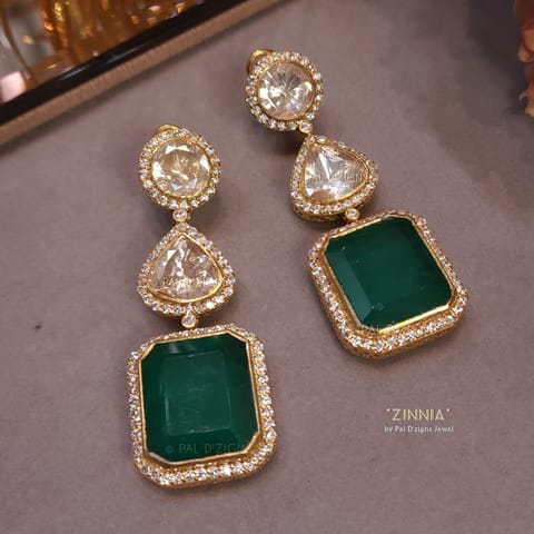 Zinnia Moissanite Polki Earings Zinnia Moissanite Polki Earings