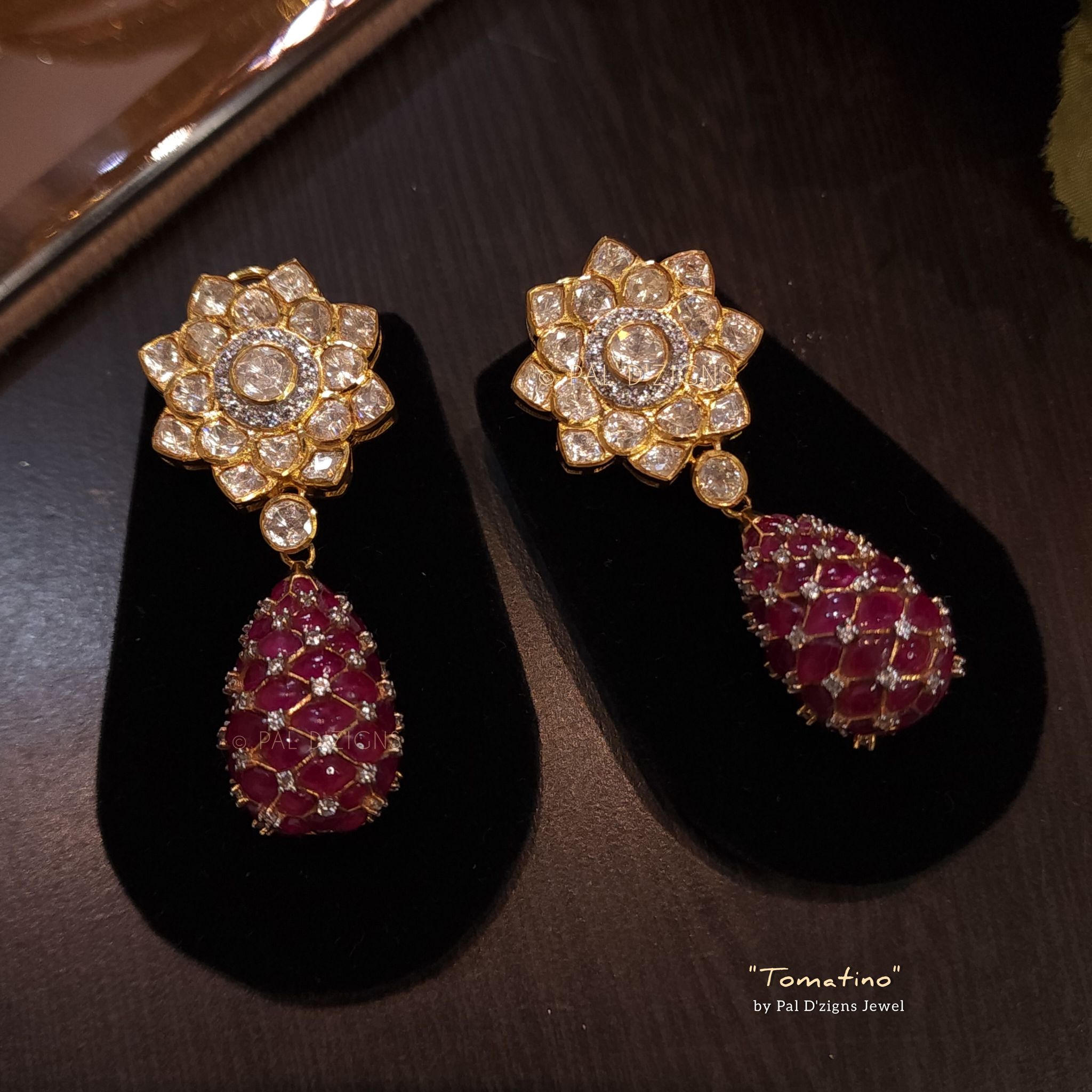 Tomatino Moissanite Polki Earings