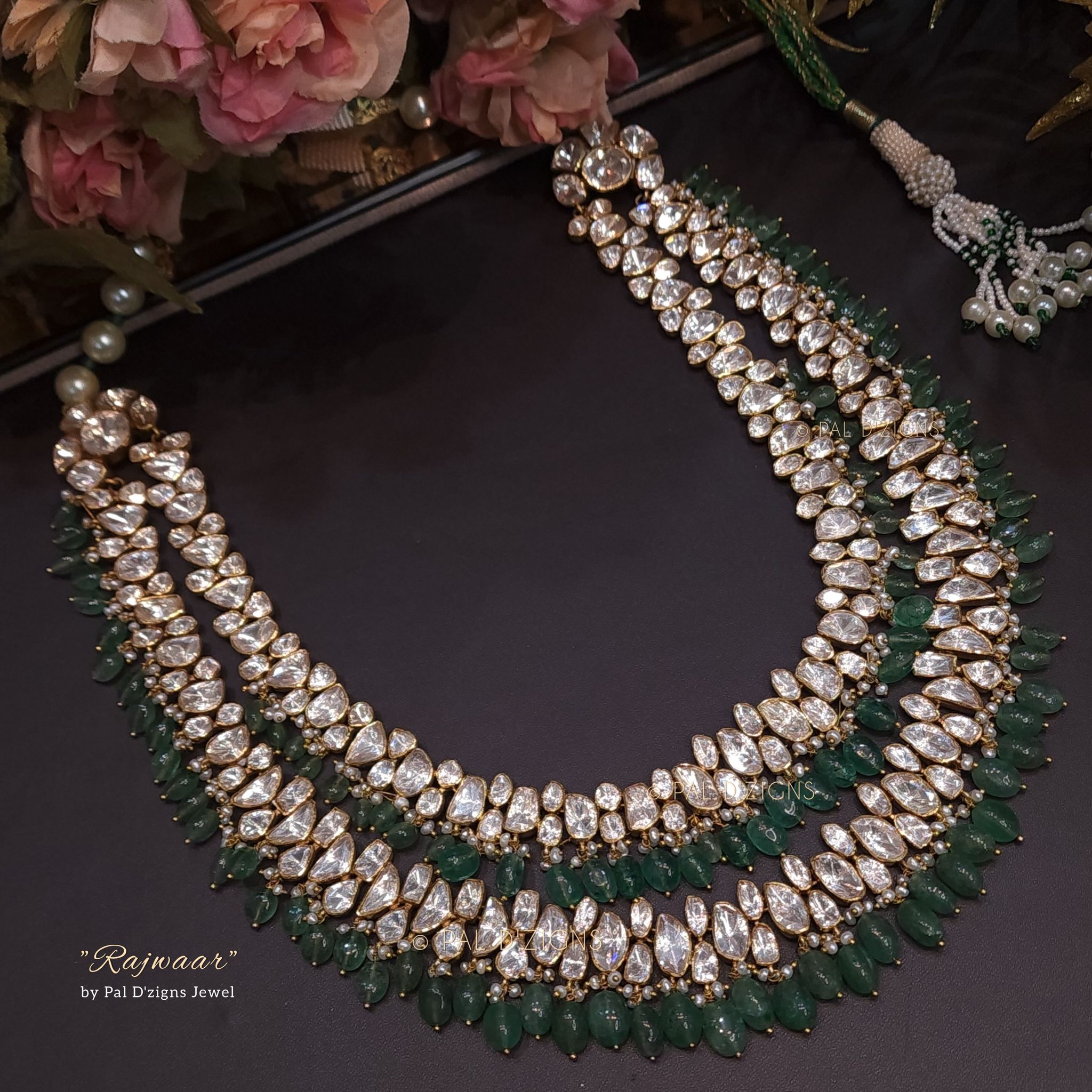 Rajwaar Moissanite Polki Necklace