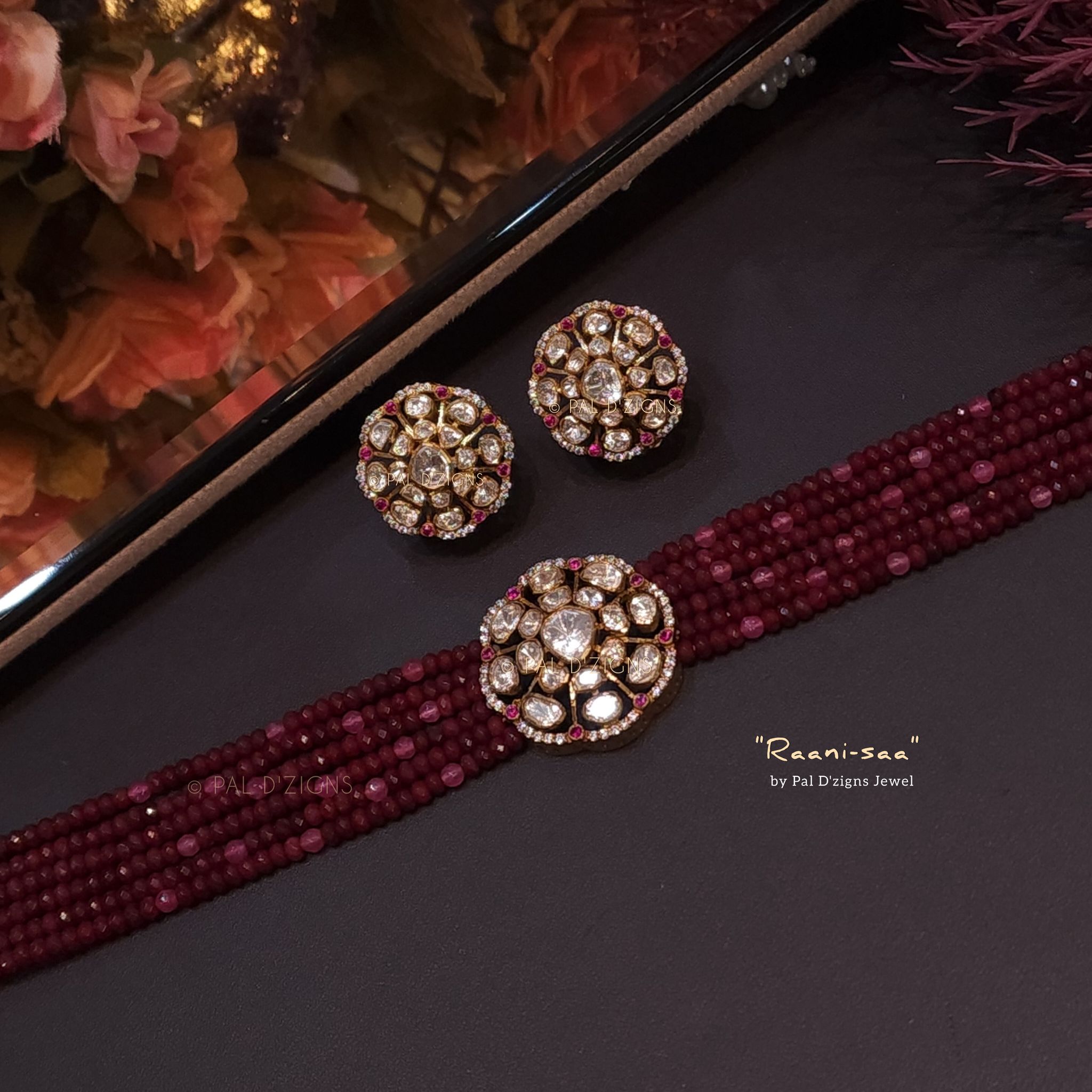 Raani-saa - Moissanite Polki Choker Set