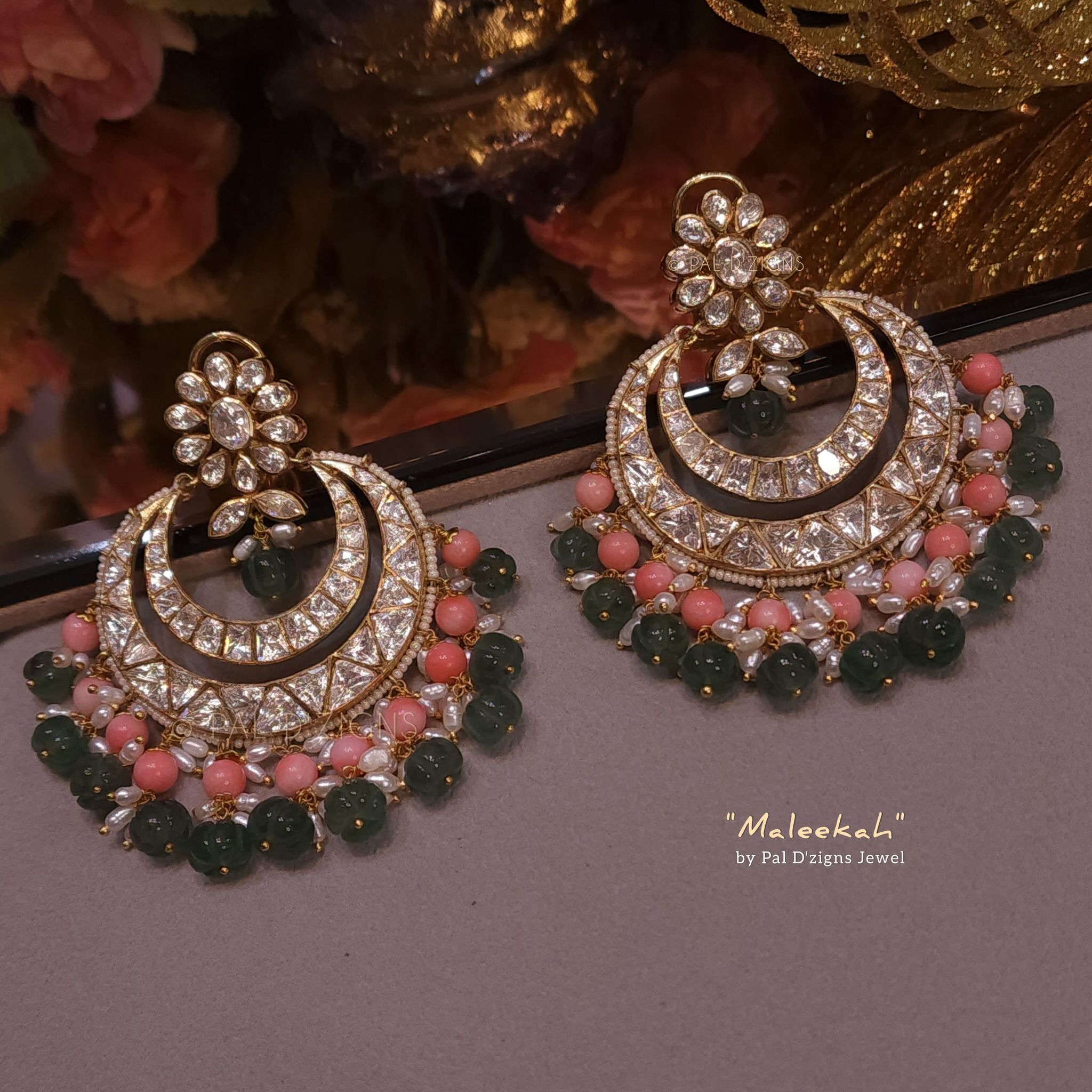 Maleekah Moissanite Polki Chaandbaalis
