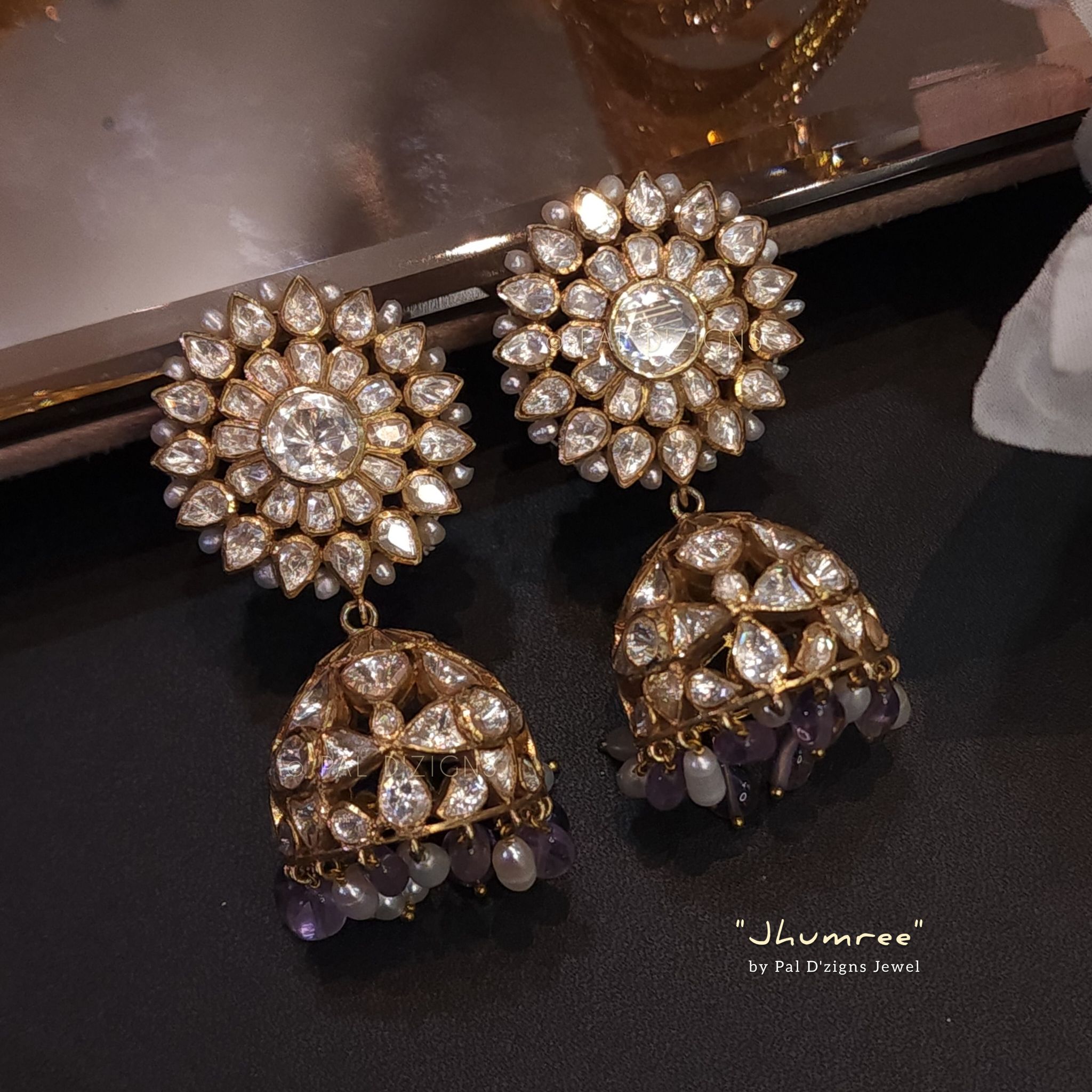 Jhumree Moissanite Polki Jhumkis