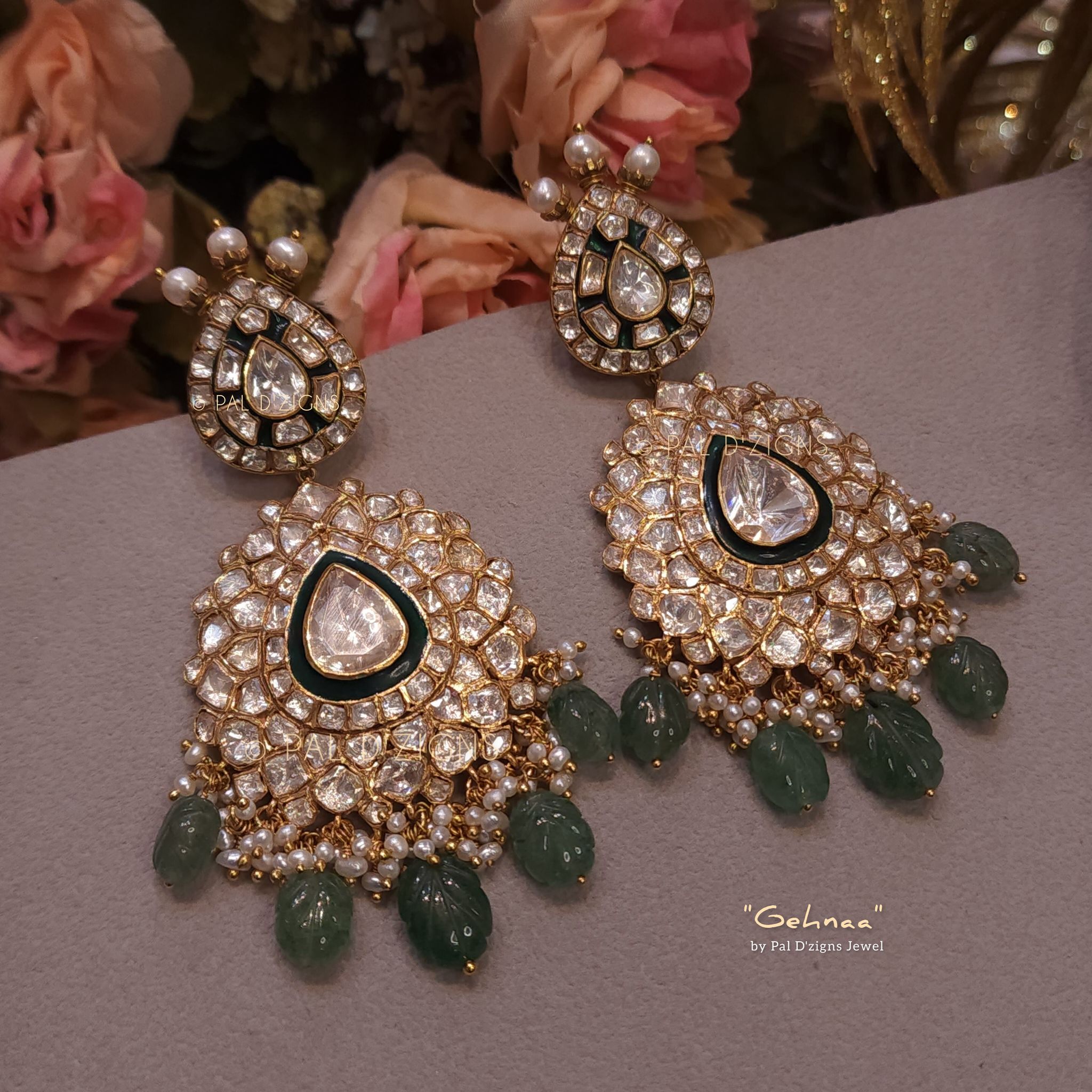Gehnaa Moissanite Polki Earings