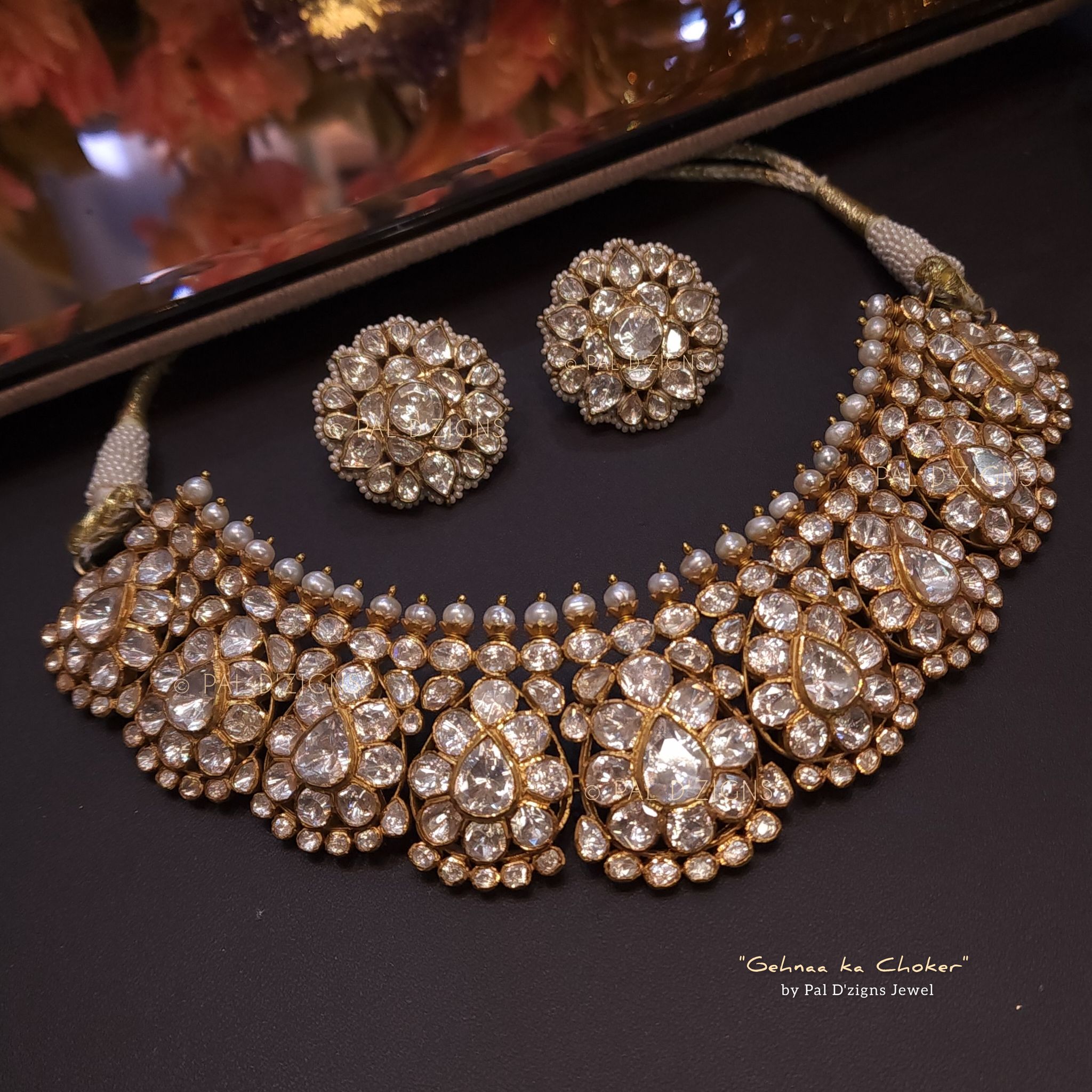 Gehnaa ka Choker in Moissanite Polki Set