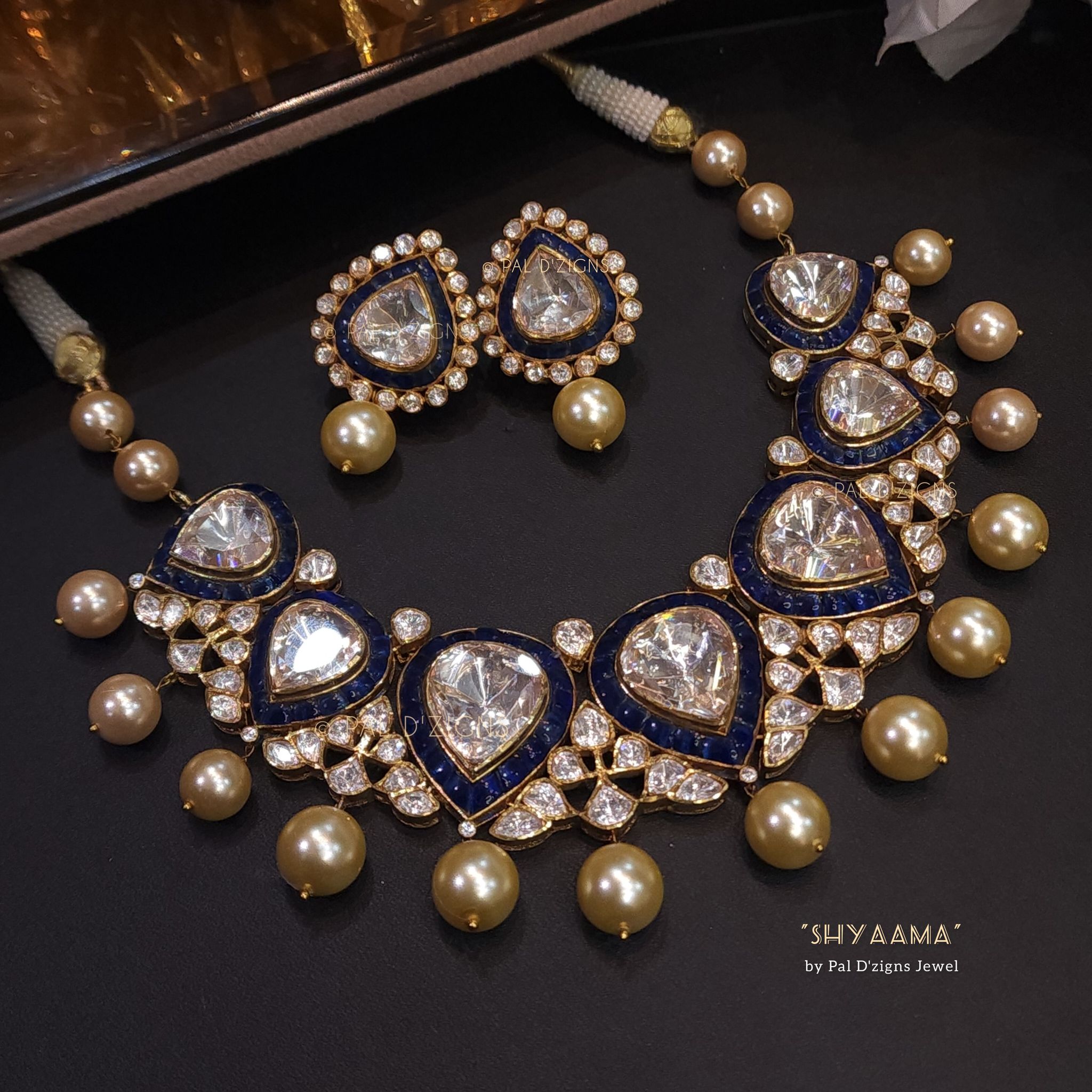 Shyaama - Moissanite Polki Necklace Set