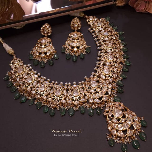 Nawaabi Panash Moissanite Polki Set