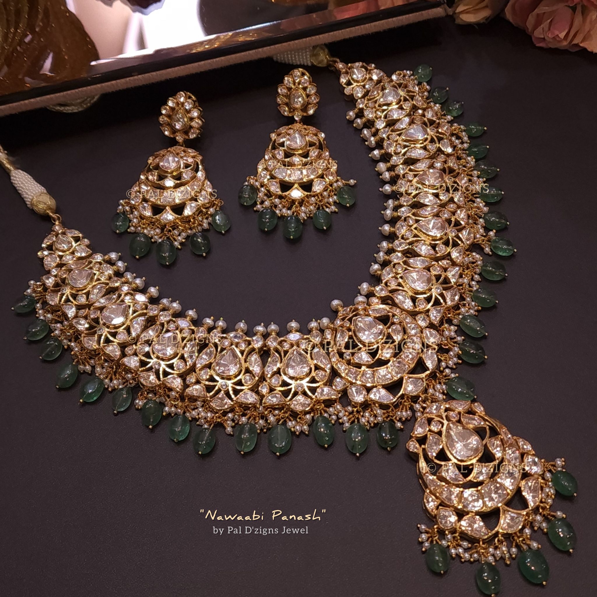 Nawaabi Panash Moissanite Polki Set