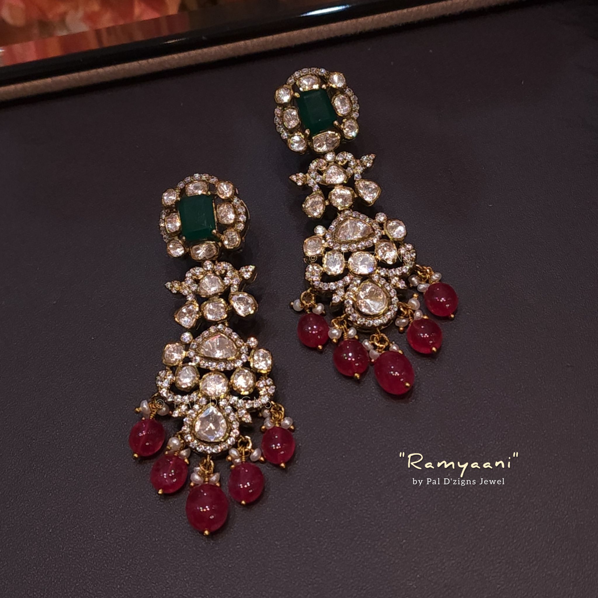Ramyaani Moissanite Polki Earings