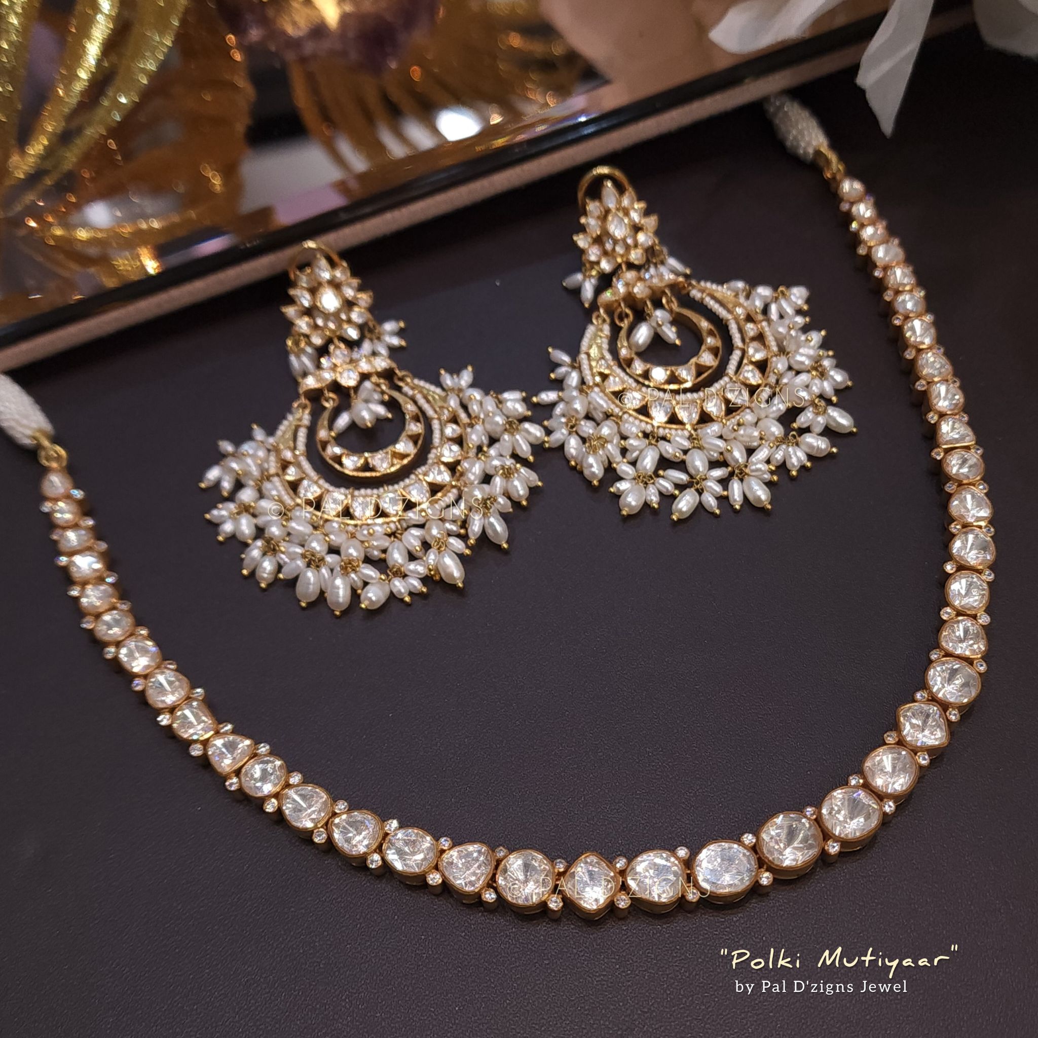 Polki Mutiyaar Moissanite Polki Set