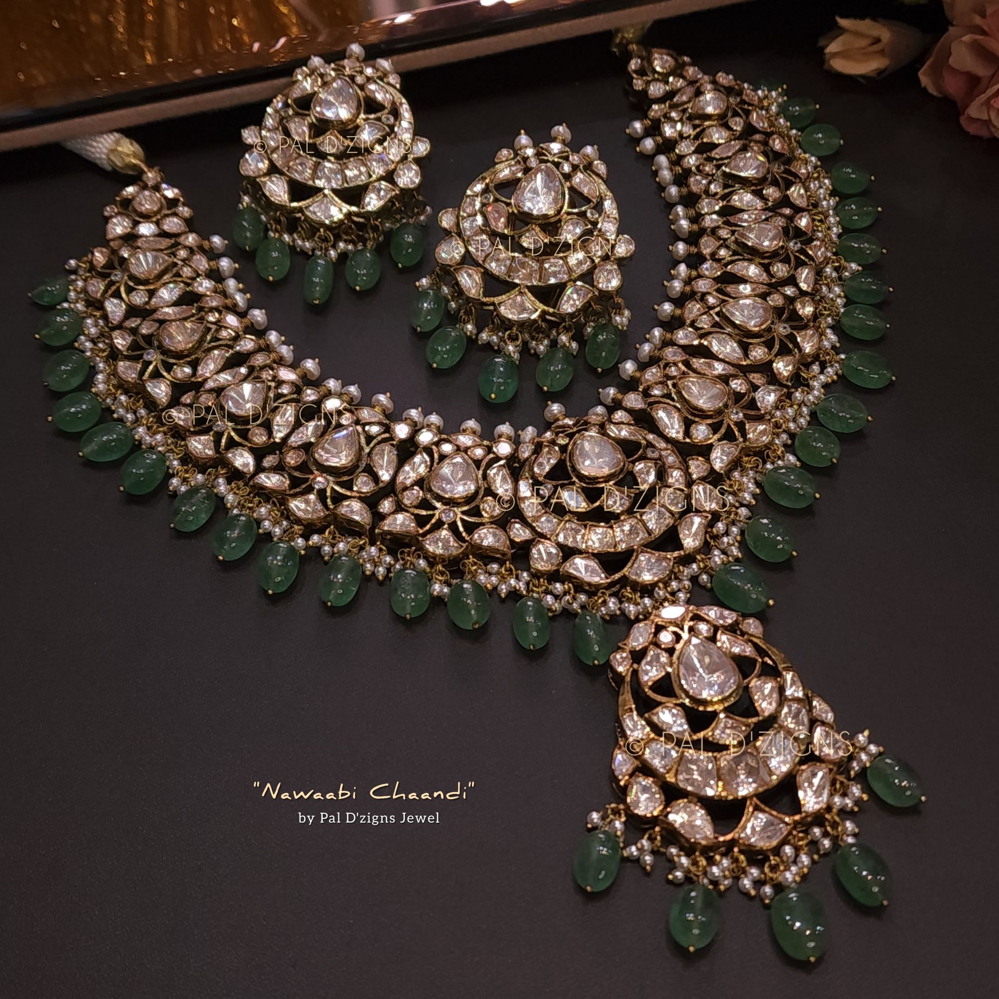 Nawaabi Chaandi Moissanite Polki Set