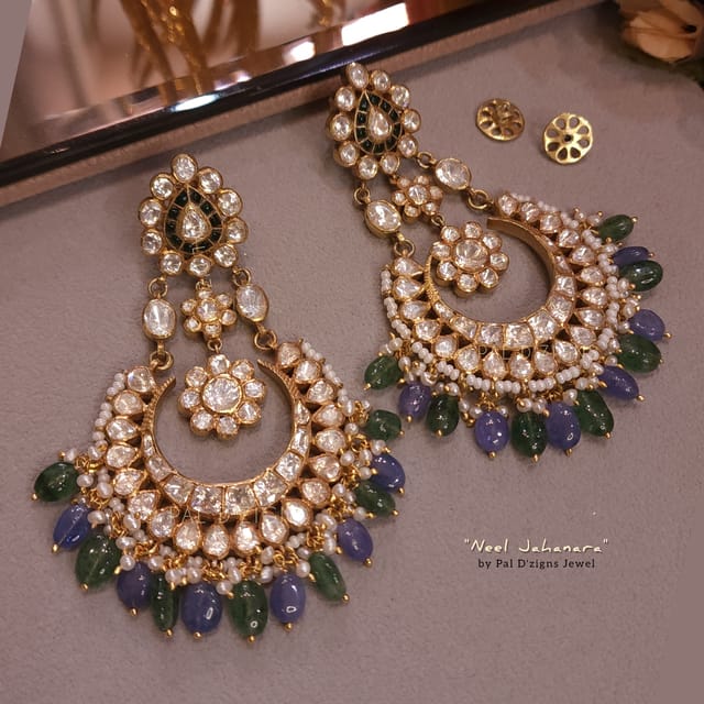 Neel Jahanara Moissanite Polki Chaandbaali