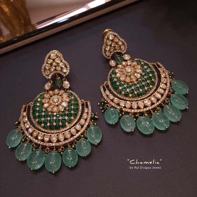 Chamelia Moissanite Polki Big Chaandbaalis