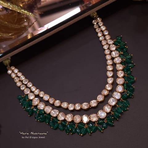 Hara-Nazraana - Moissanite Polki Necklace