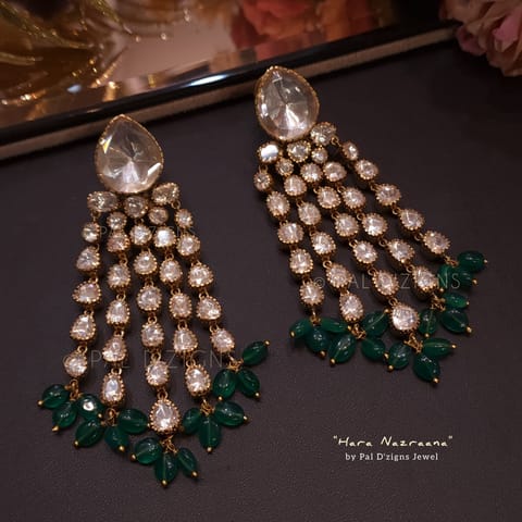 Hara-Nazraana - Moissanite Polki Earring