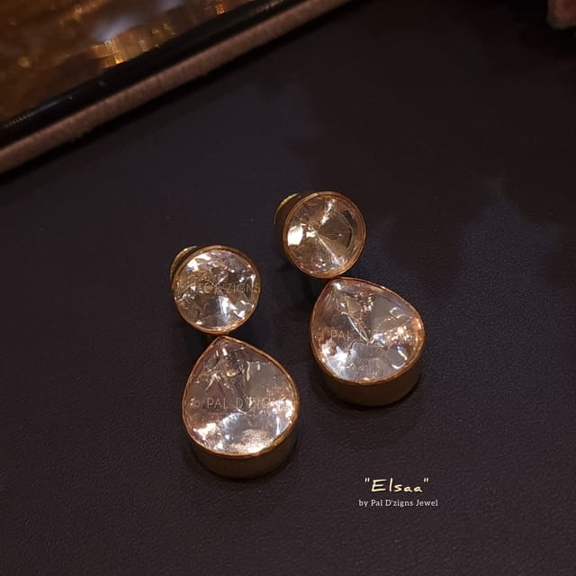 Elsa - Moissanite Polki Studs