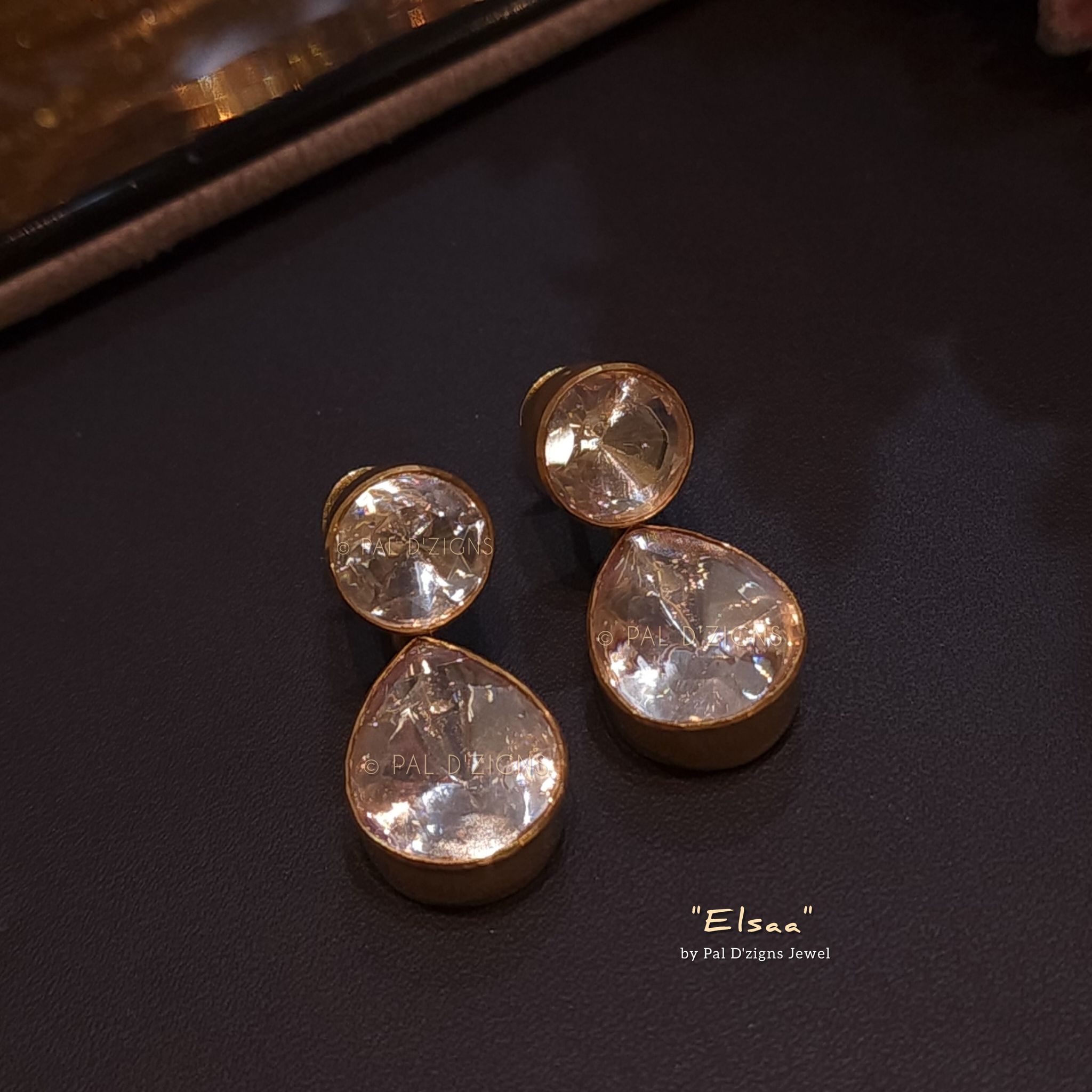 Elsa - Moissanite Polki Studs