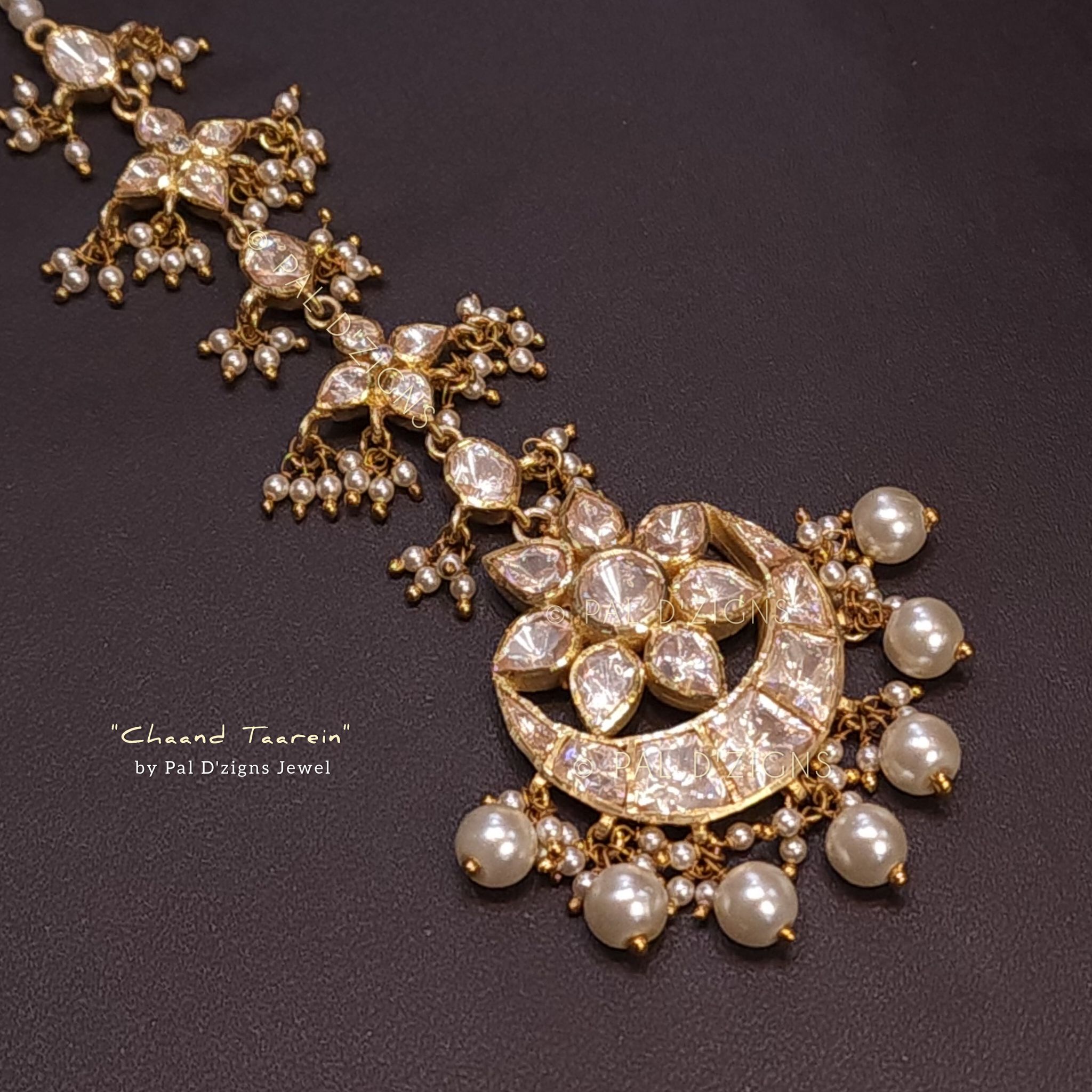 Chaand Taarein Moissanite Polki Tika