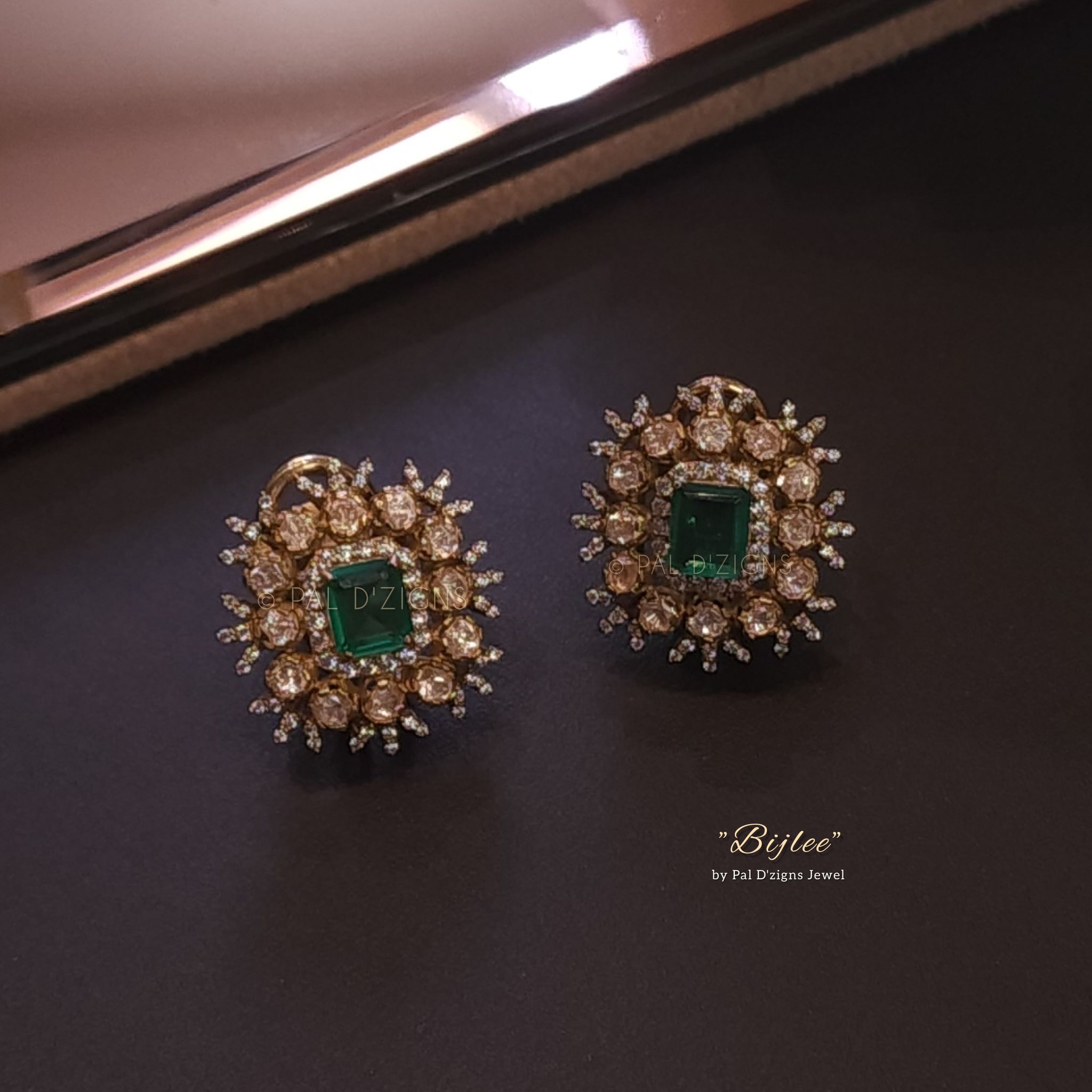 Bijlee Moissanite Polki Earings