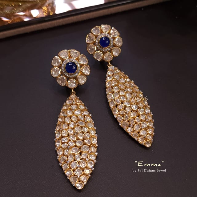 Emma Moissanite Polki Danglers