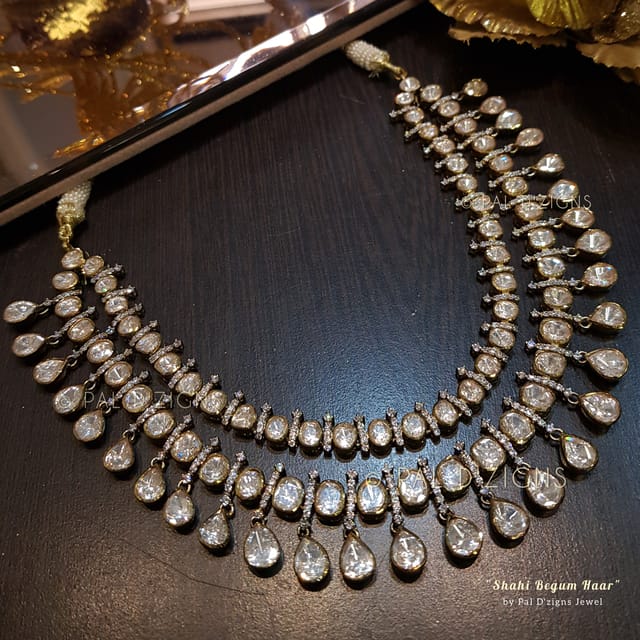 Shahi Begum Haar-Moissanite Polki Necklace