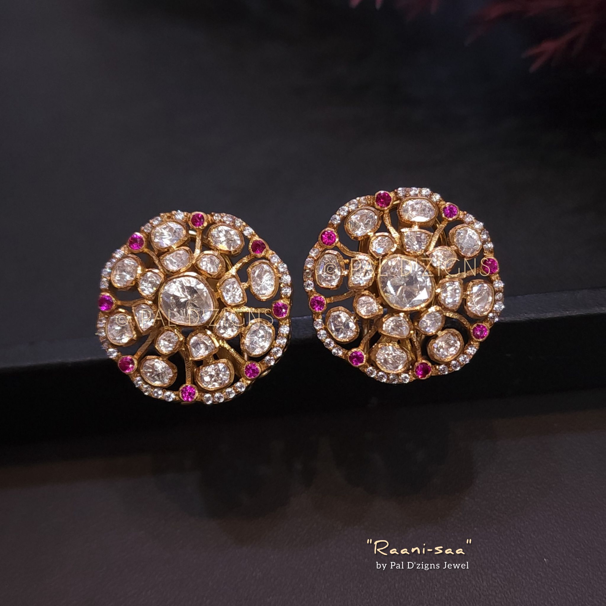 Raani-Saa Moissanite Polki Earing