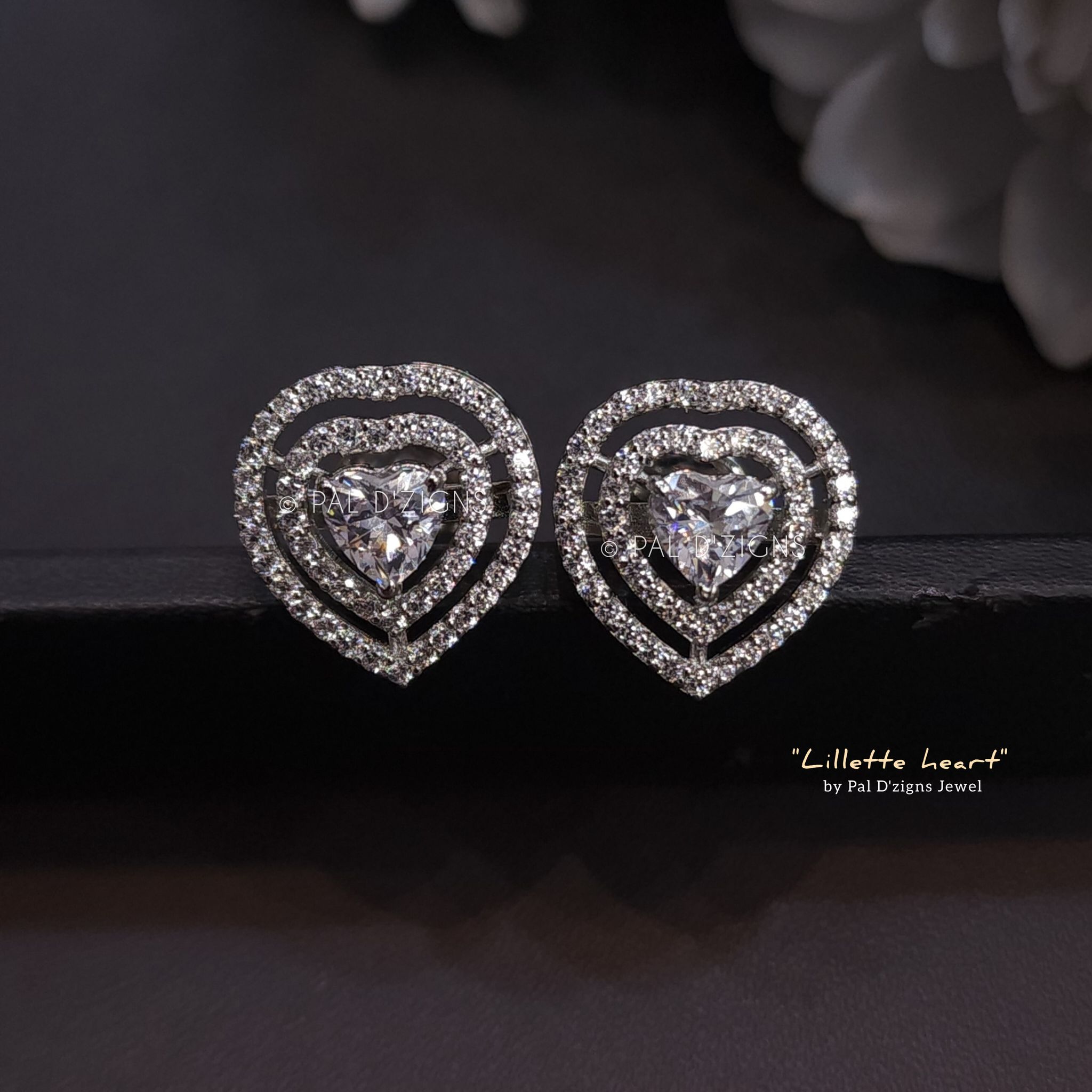 Lillette heart Dazzling Swarovski Earings