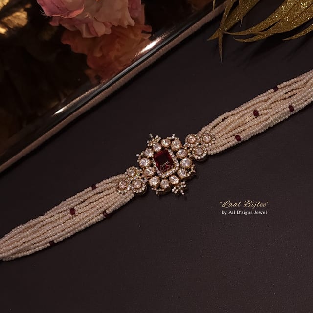 Laal Bijlee Moissanite Polki Choker