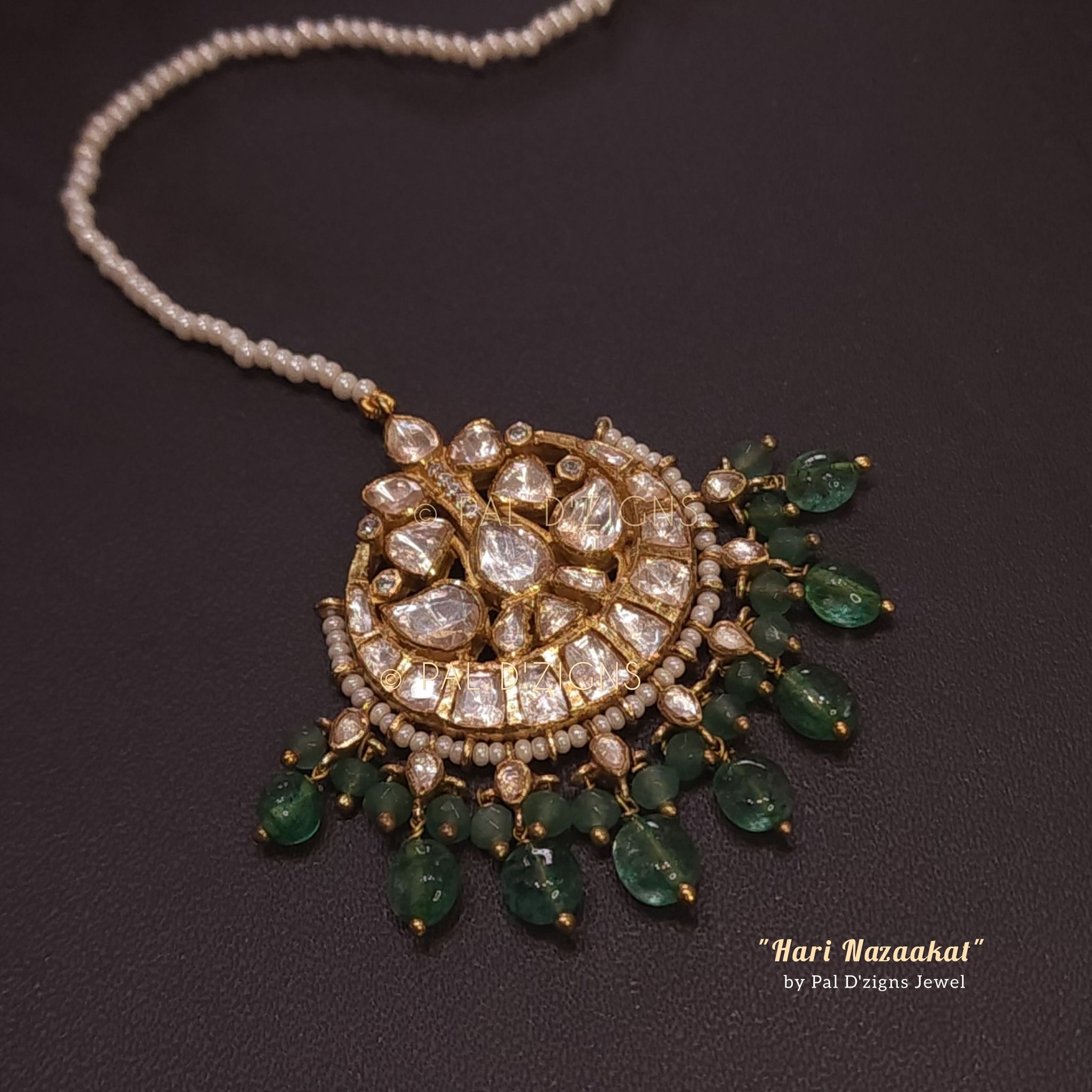 Hari Nazaakat Moissanite Polki Tika