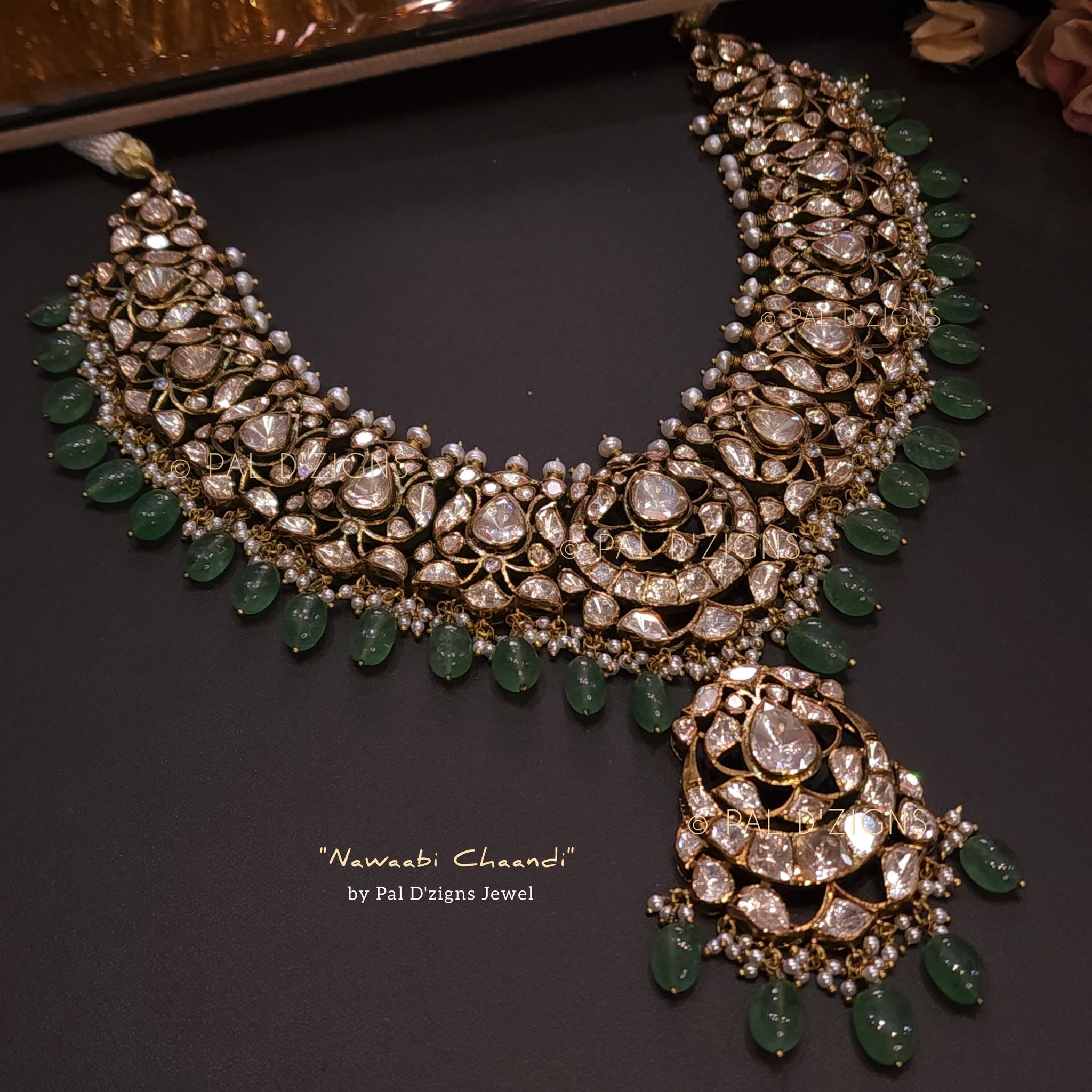 Nawaabi Chaandi Moissanite Polki Necklace