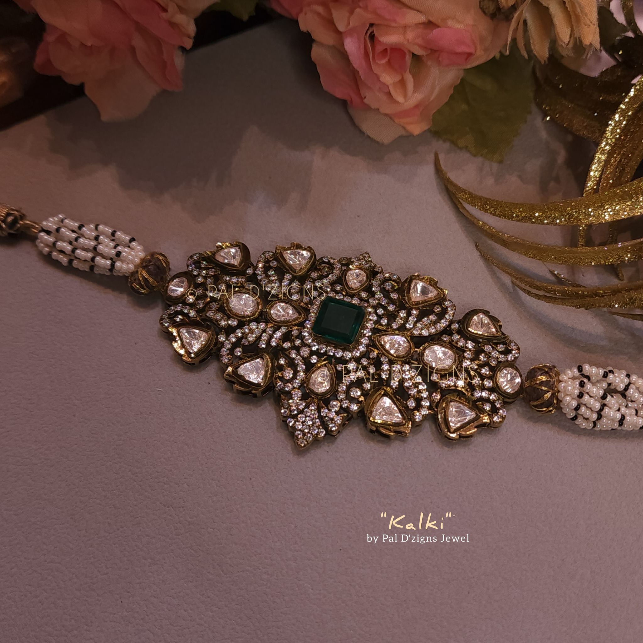 Kalki Moissanite Polki Choker