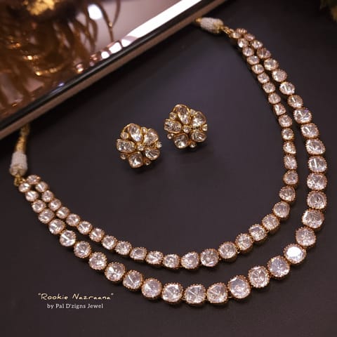 Rookie Nazraana Moissanite Polki Necklace Set