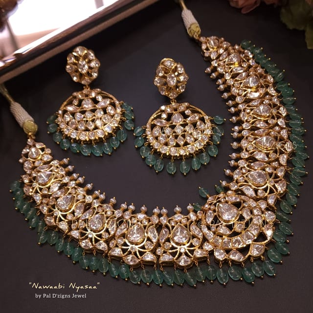 Nawaabi Nyasaa Moissanite Polki Necklace Set
