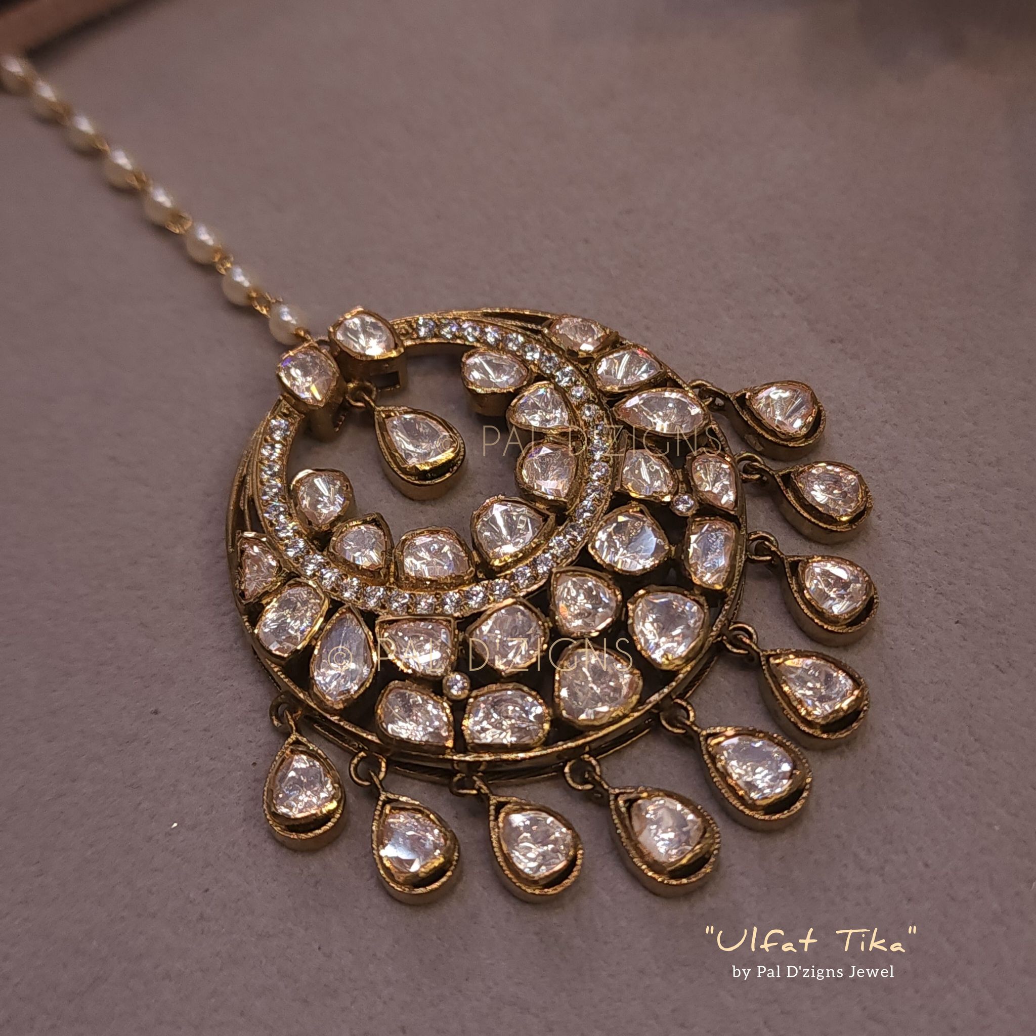 Ulfat Moissanite Polki Tikka