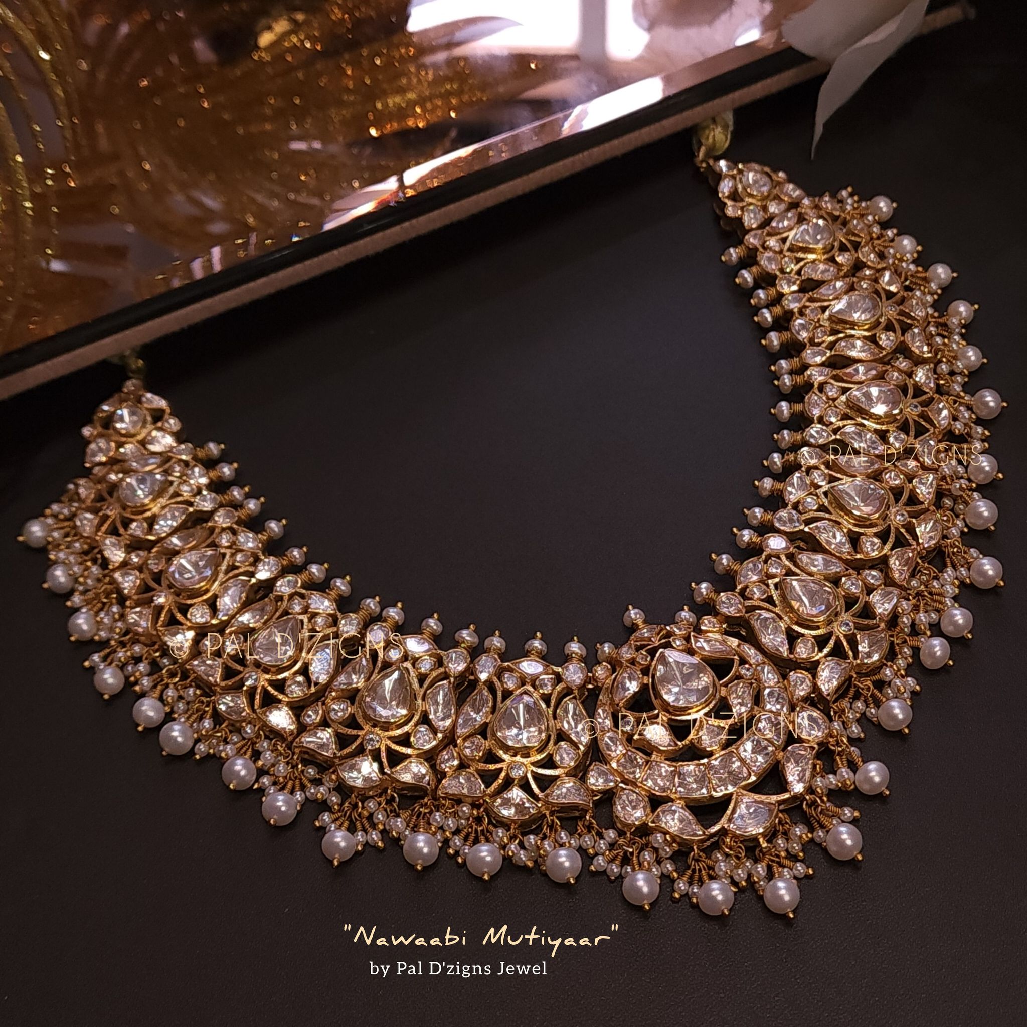 Nawaabi Mutiyaar Moissanite Polki Necklace