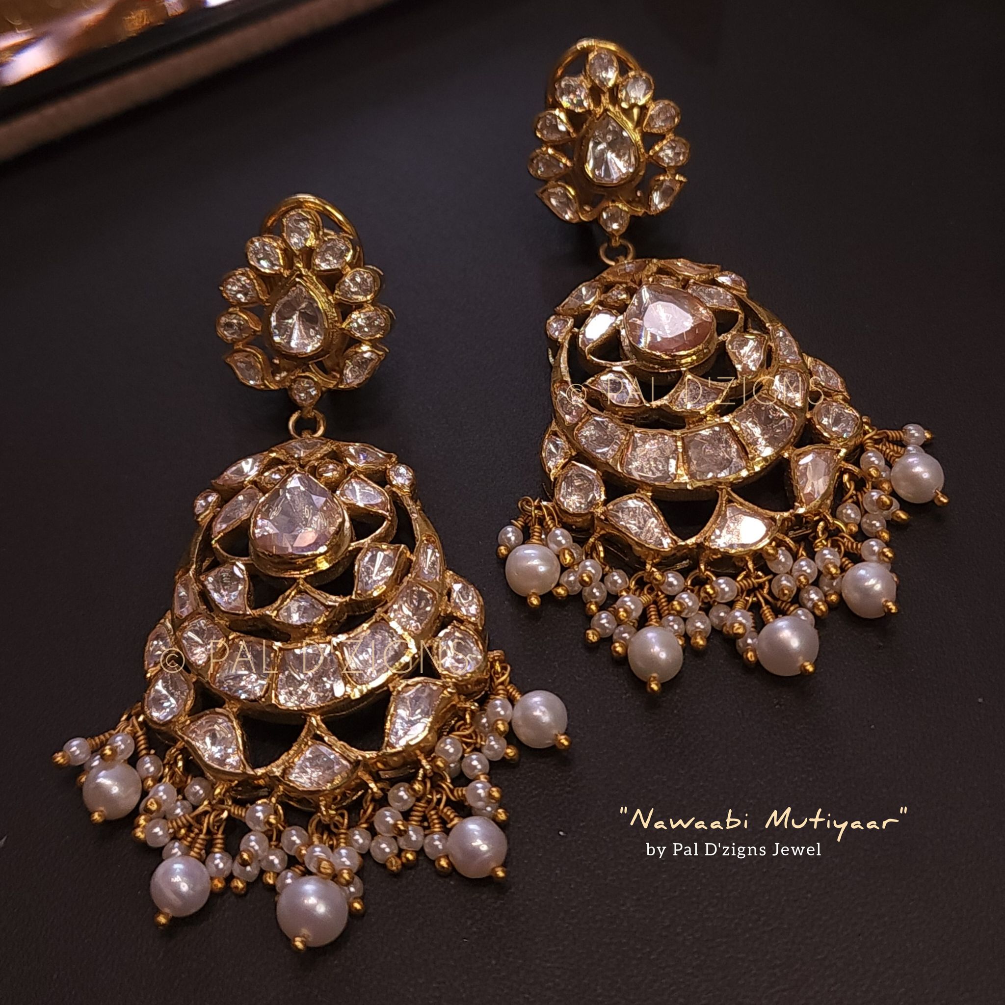 Nawaabi Mutiyaar Moissanite Polki Earring