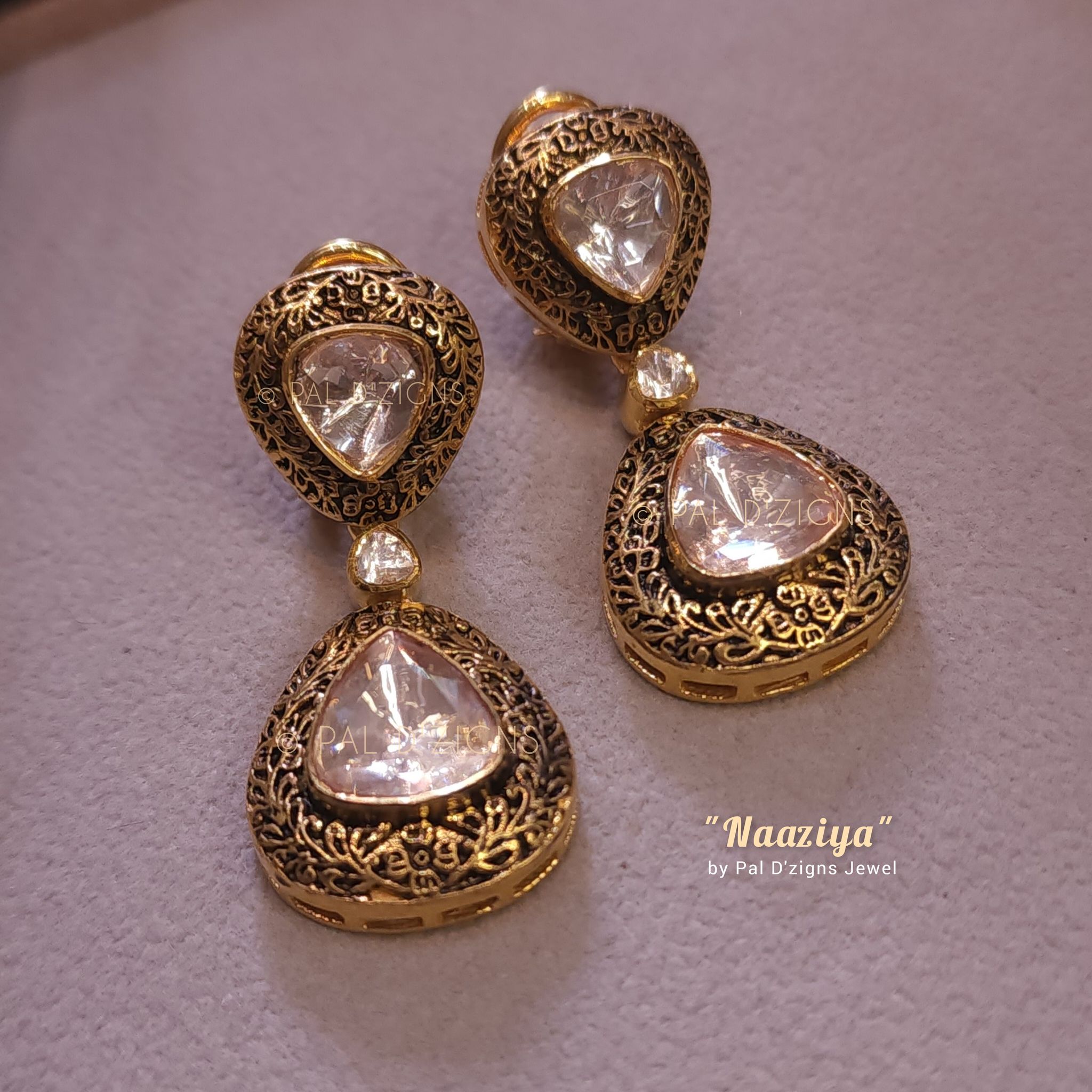 Naaziya Moissanite Polki Earring