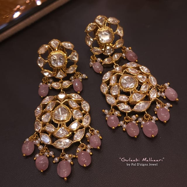 Gulaabi Malhaari Polki Earings