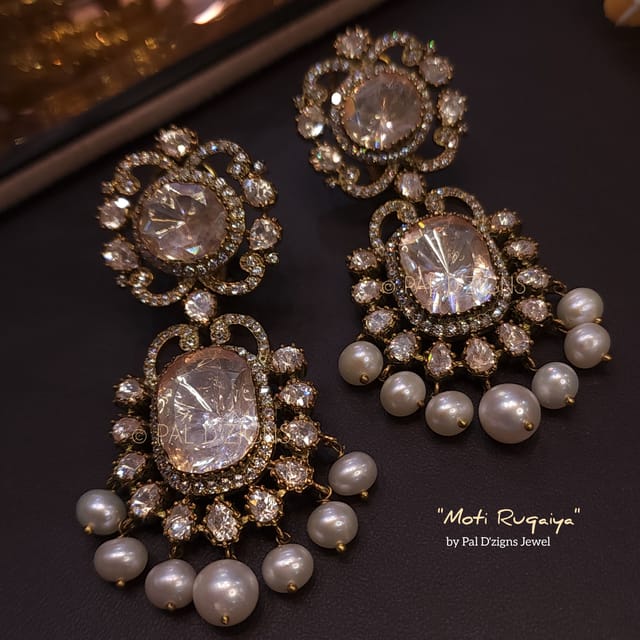 Moti Ruqaiya Moissanite Polki Earring