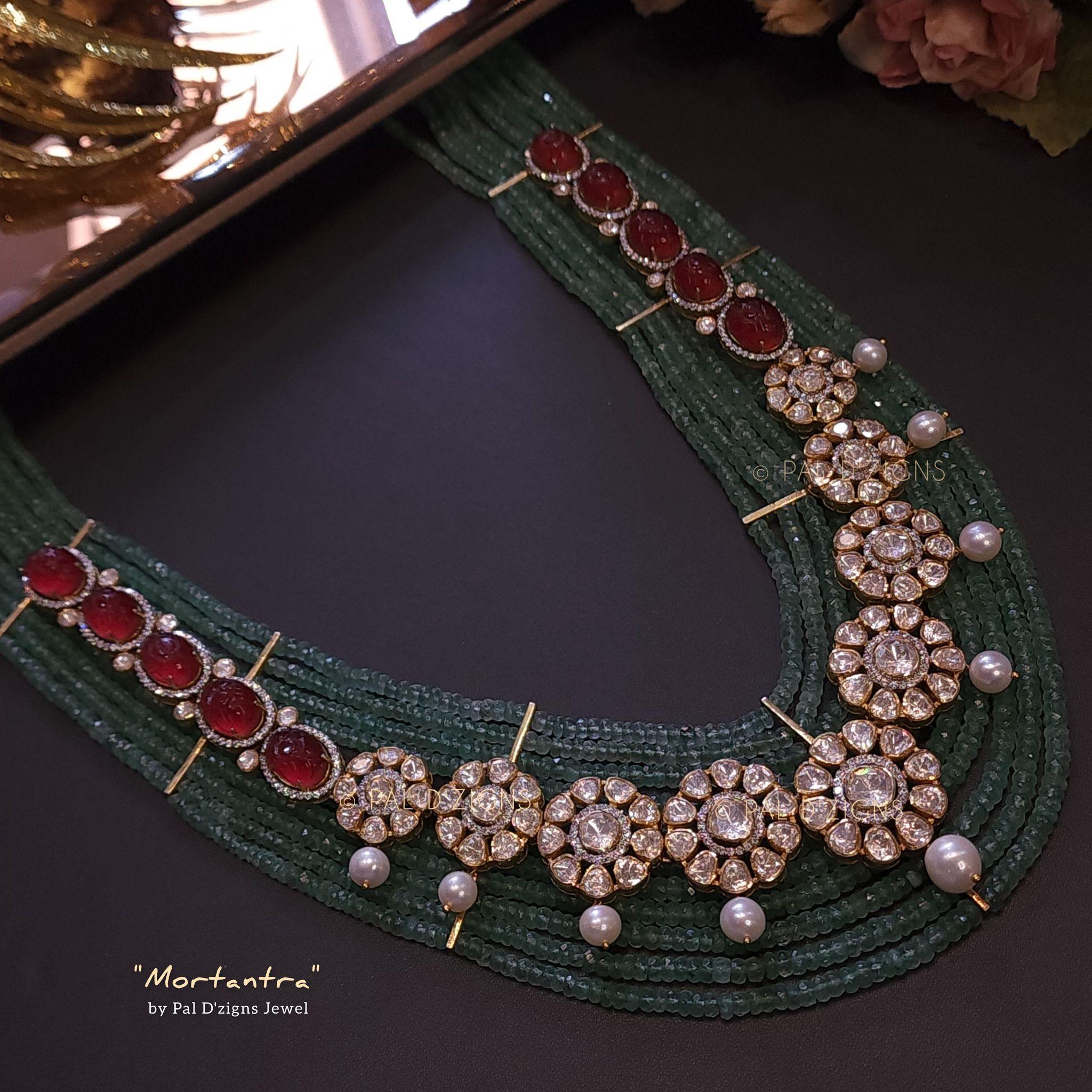 Mortantra Moissanite Polki Necklace