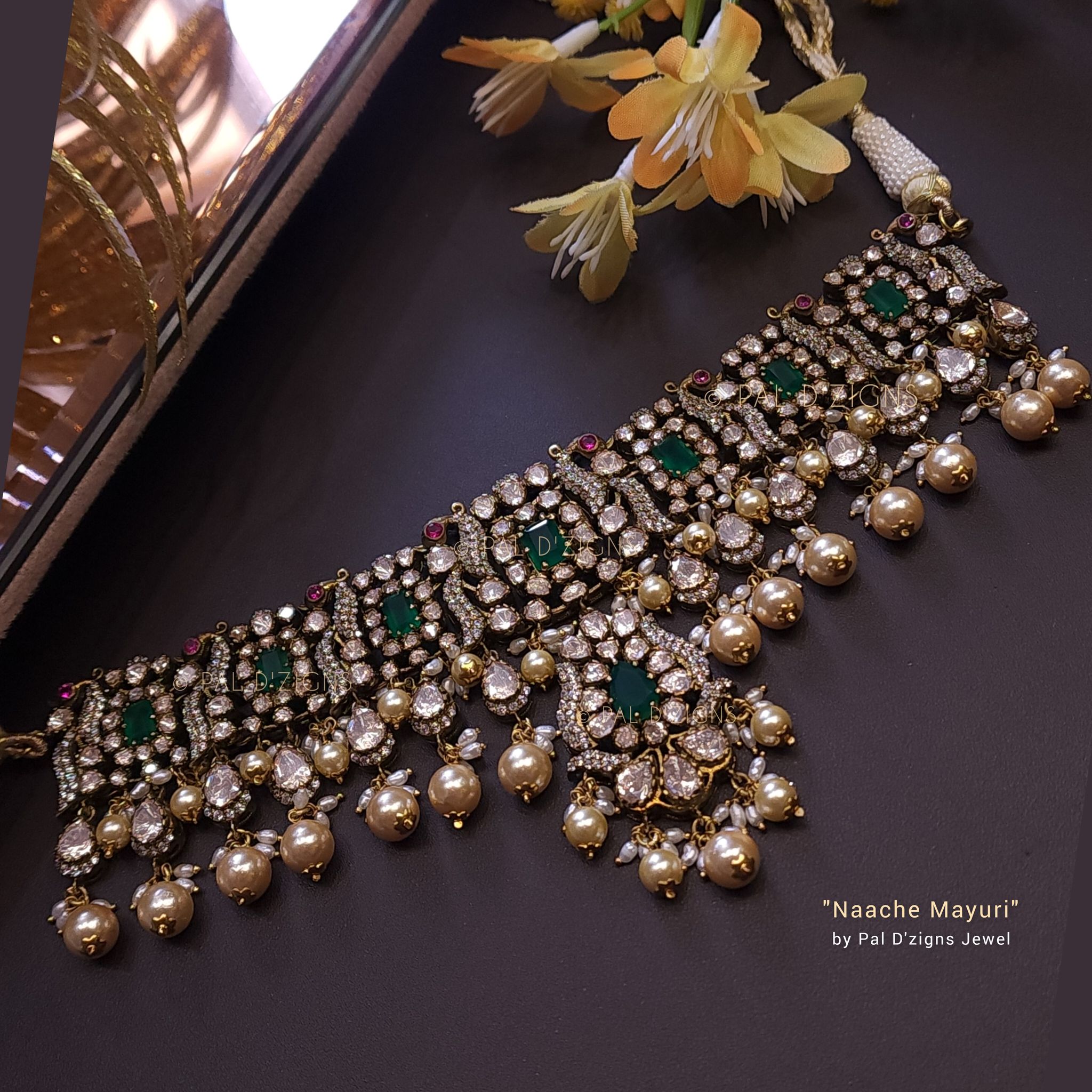 Naache Mayuri Moissanite Polki Choker