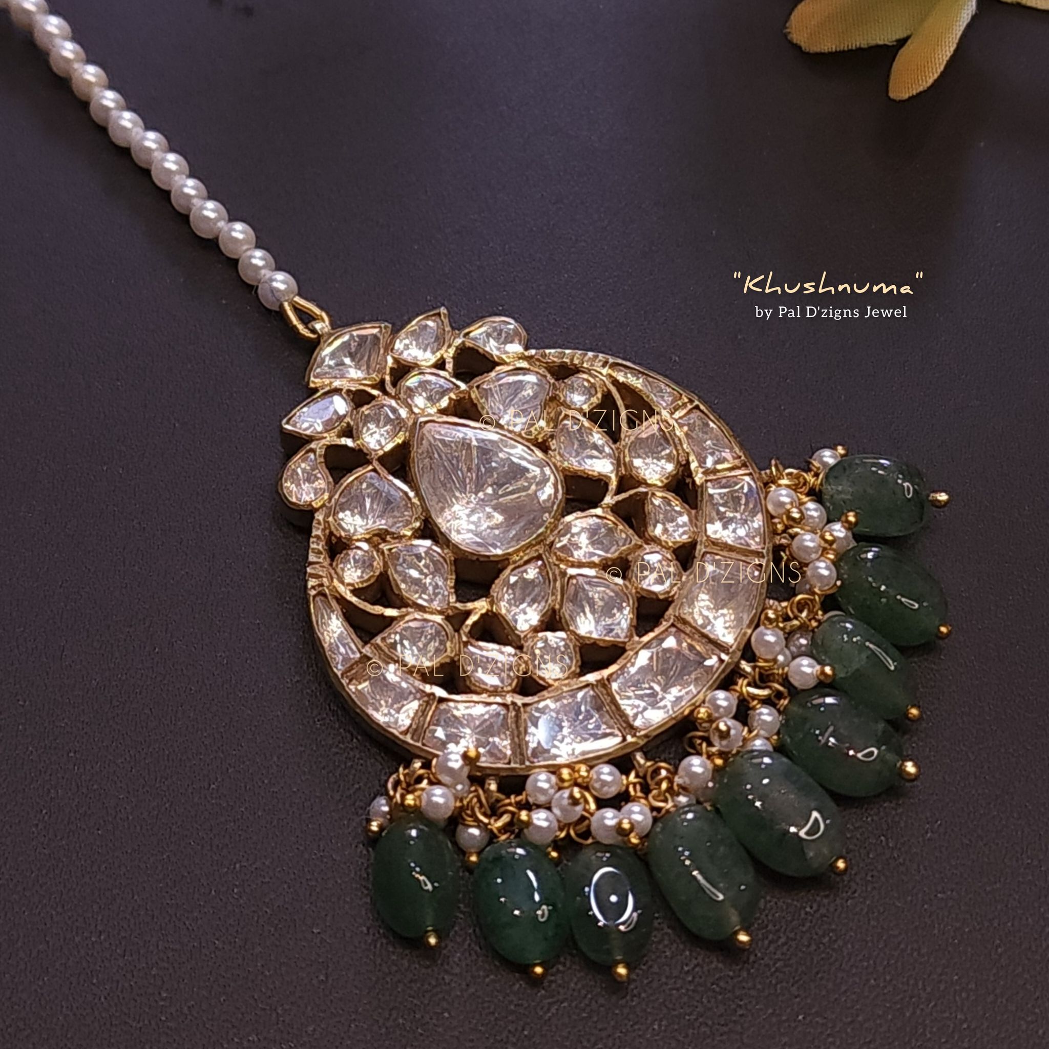 Khushnuma Moissanite Polki Tika