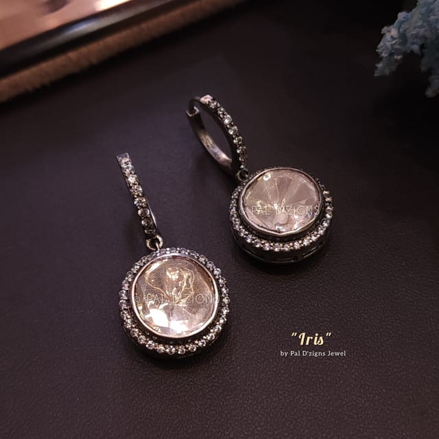 Iris Moissanite Polki Earring