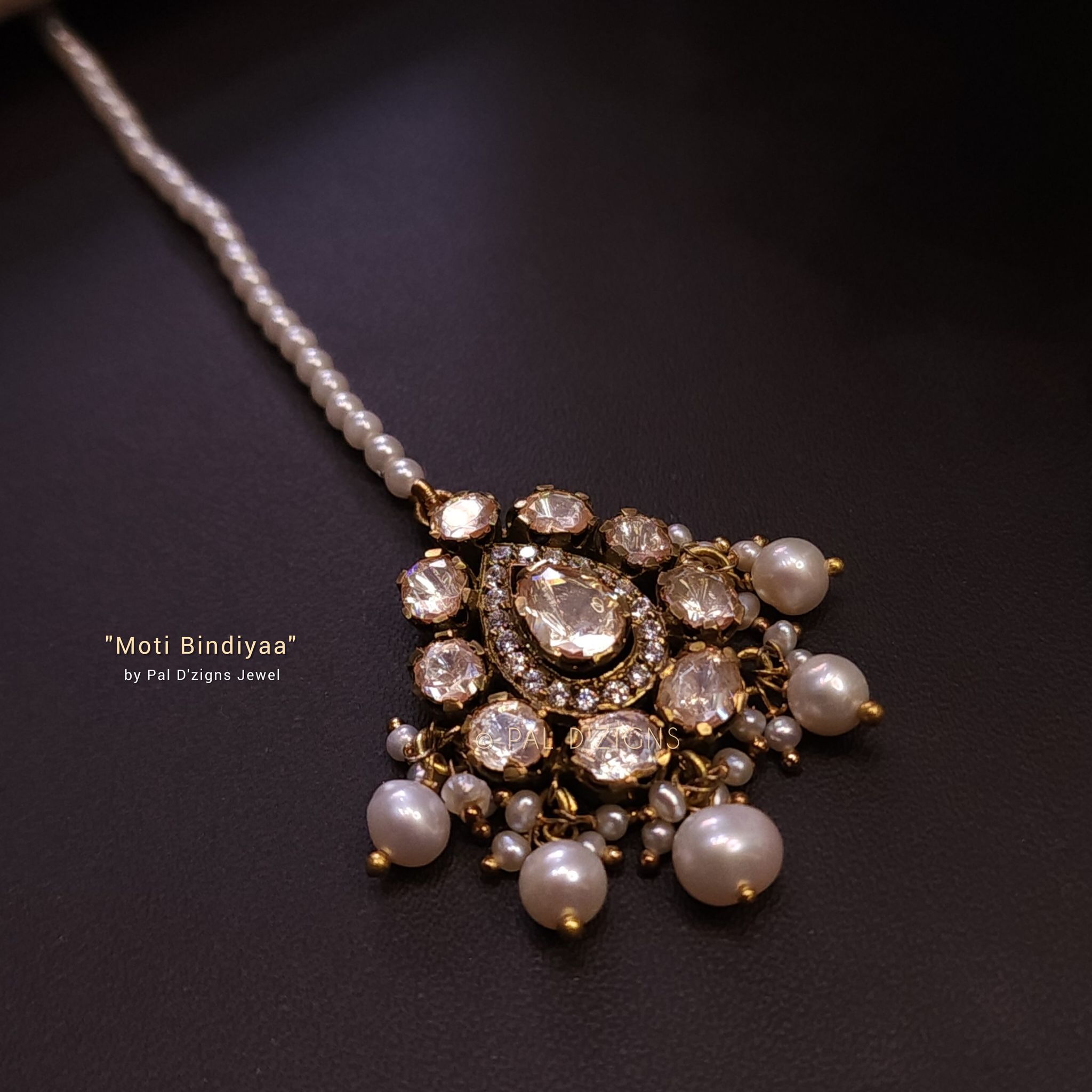 Moti Bindiyaa Moissanite Polki Tika