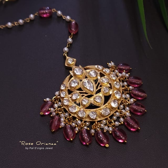 Rose Orianaa Moissanite Polki Tika