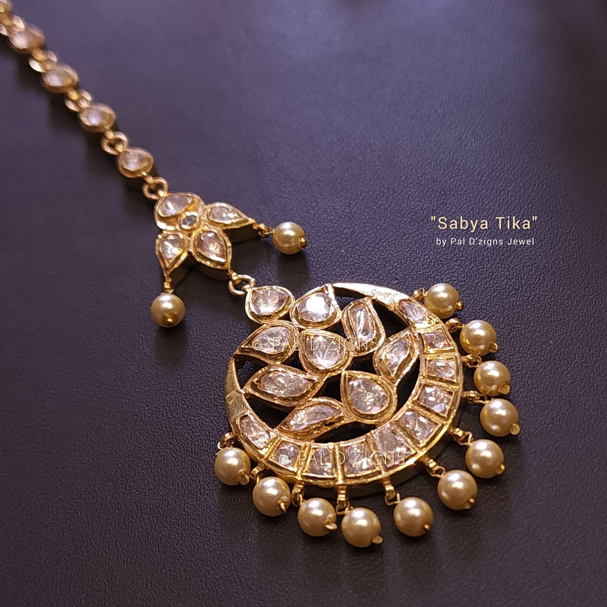 Sabya Moissanite Polki Maangtika