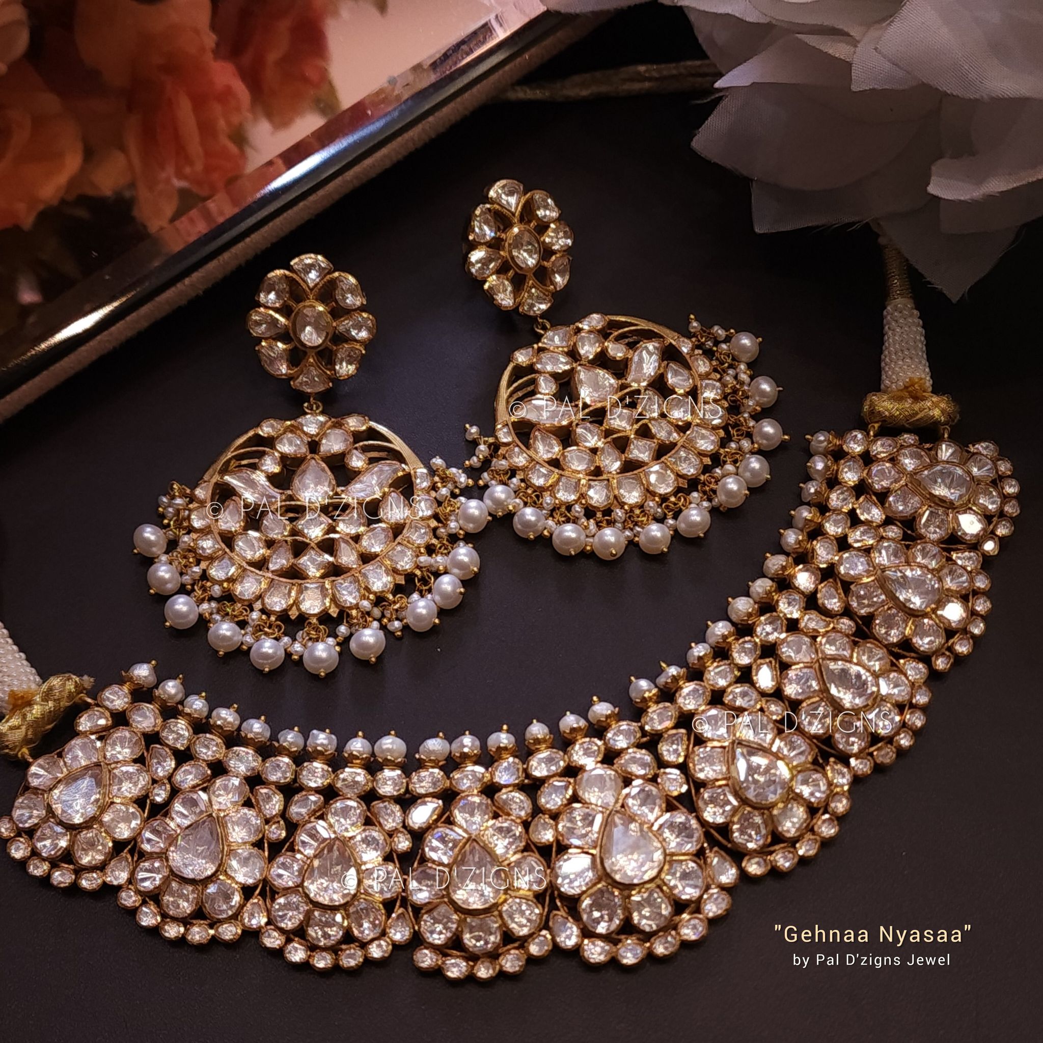 Gehnaa Nyasaa Moissanite Polki Choker Set