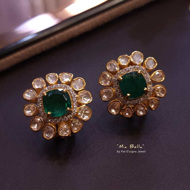 Mia Bella Moissanite Polki Earring