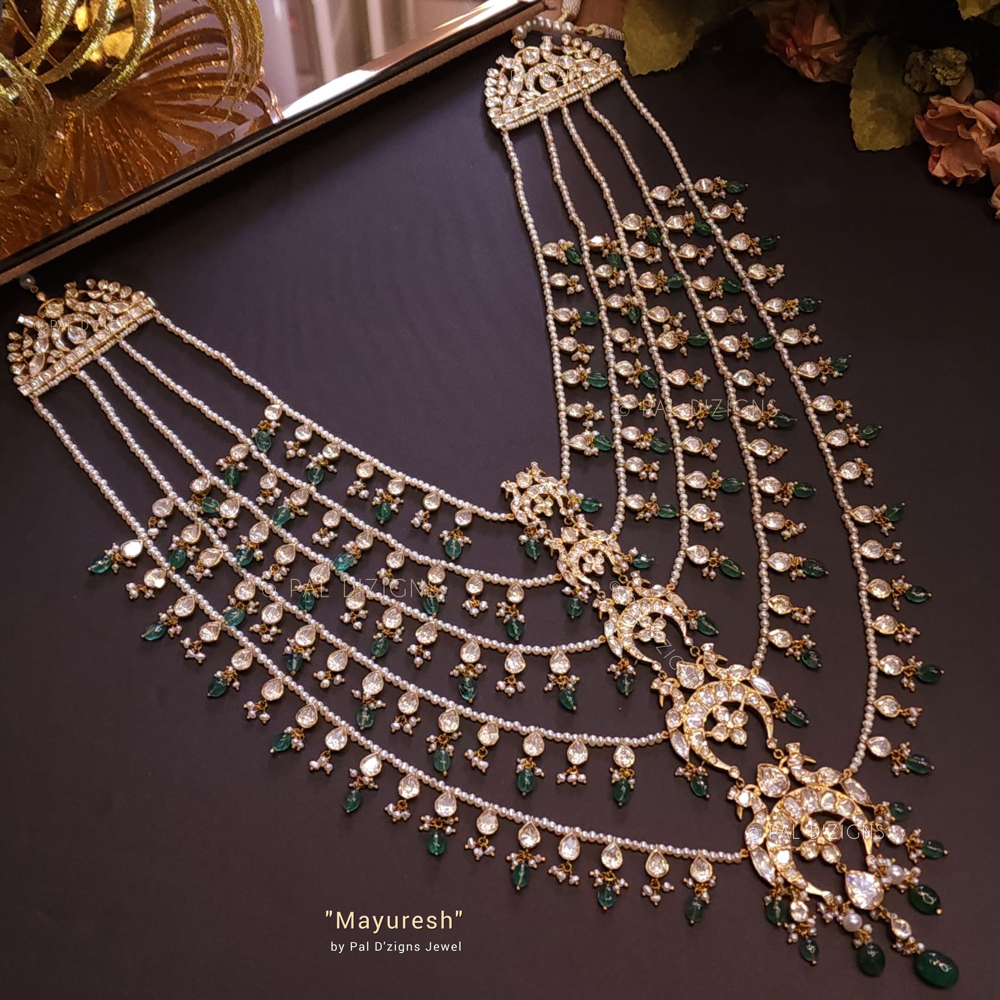 Mayuresh Moissanite Polki Necklace